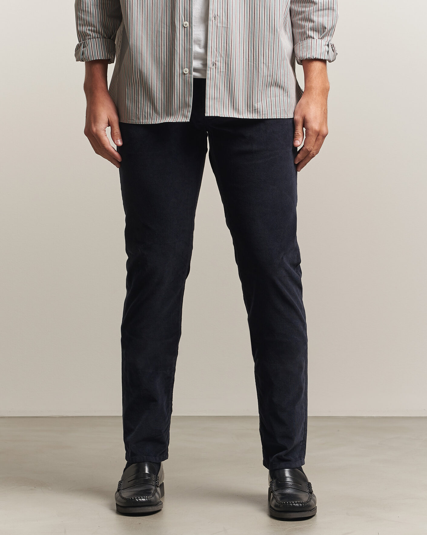 Homme | Pantalons | Jacob Cohën | Nick Slim Fit Cotton Trousers Navy