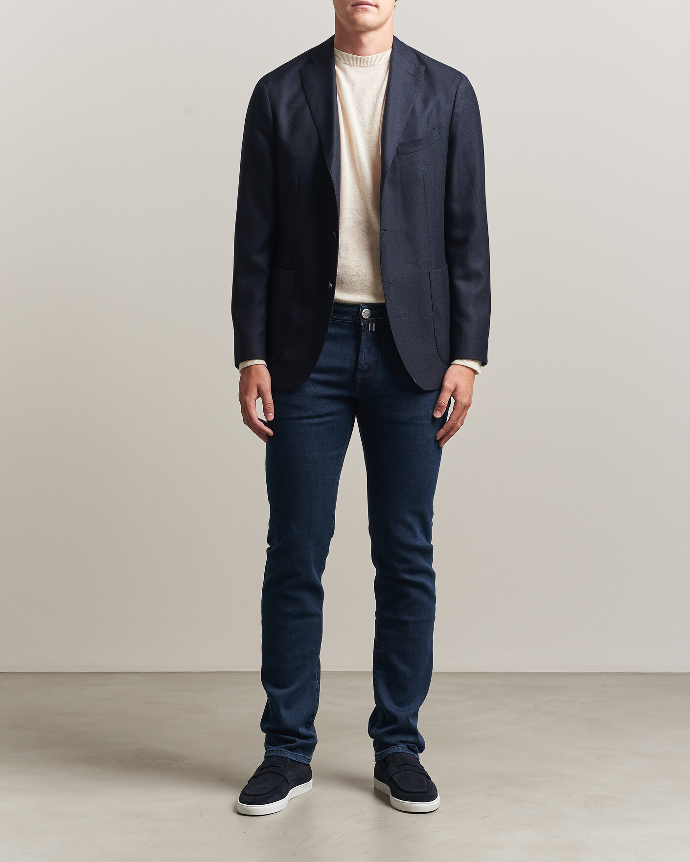 Homme | Jeans | Jacob Cohën | Nick Slim Fit Washed Stretch Jeans Dark Blue