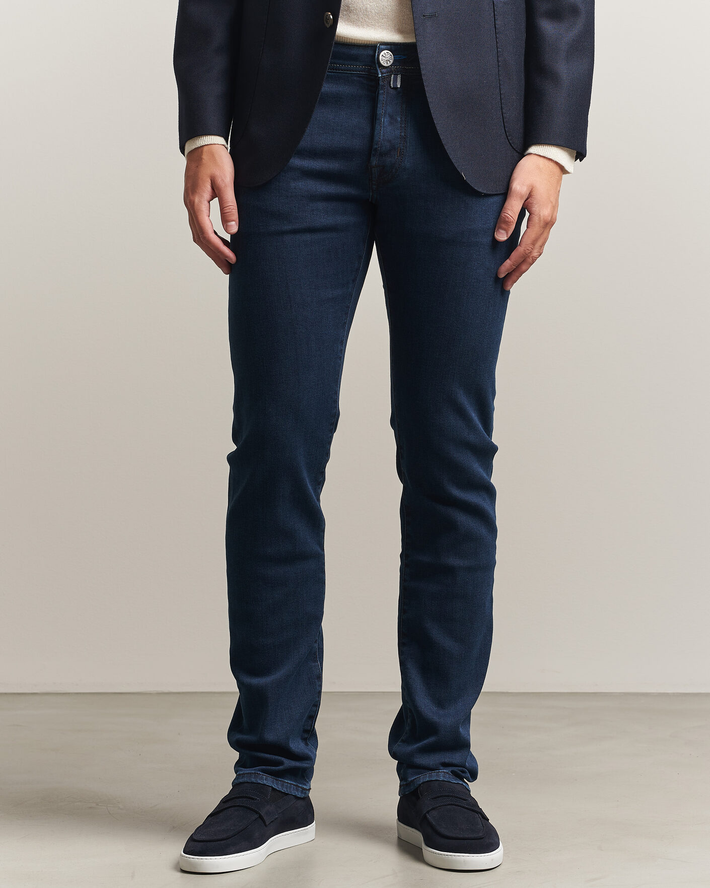 Homme | Jeans | Jacob Cohën | Nick Slim Fit Washed Stretch Jeans Dark Blue