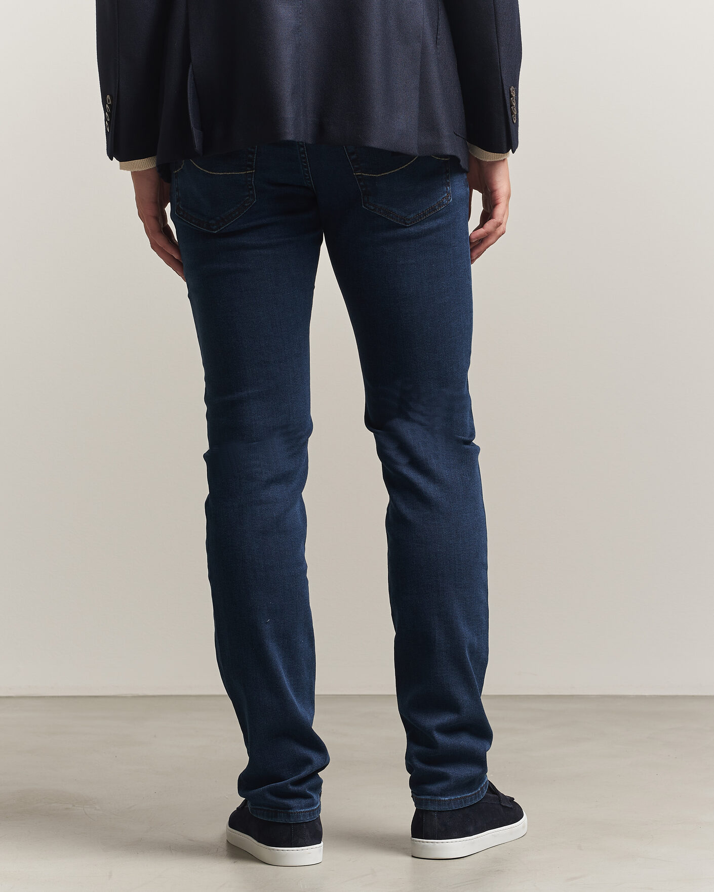 Homme | Jeans | Jacob Cohën | Nick Slim Fit Washed Stretch Jeans Dark Blue