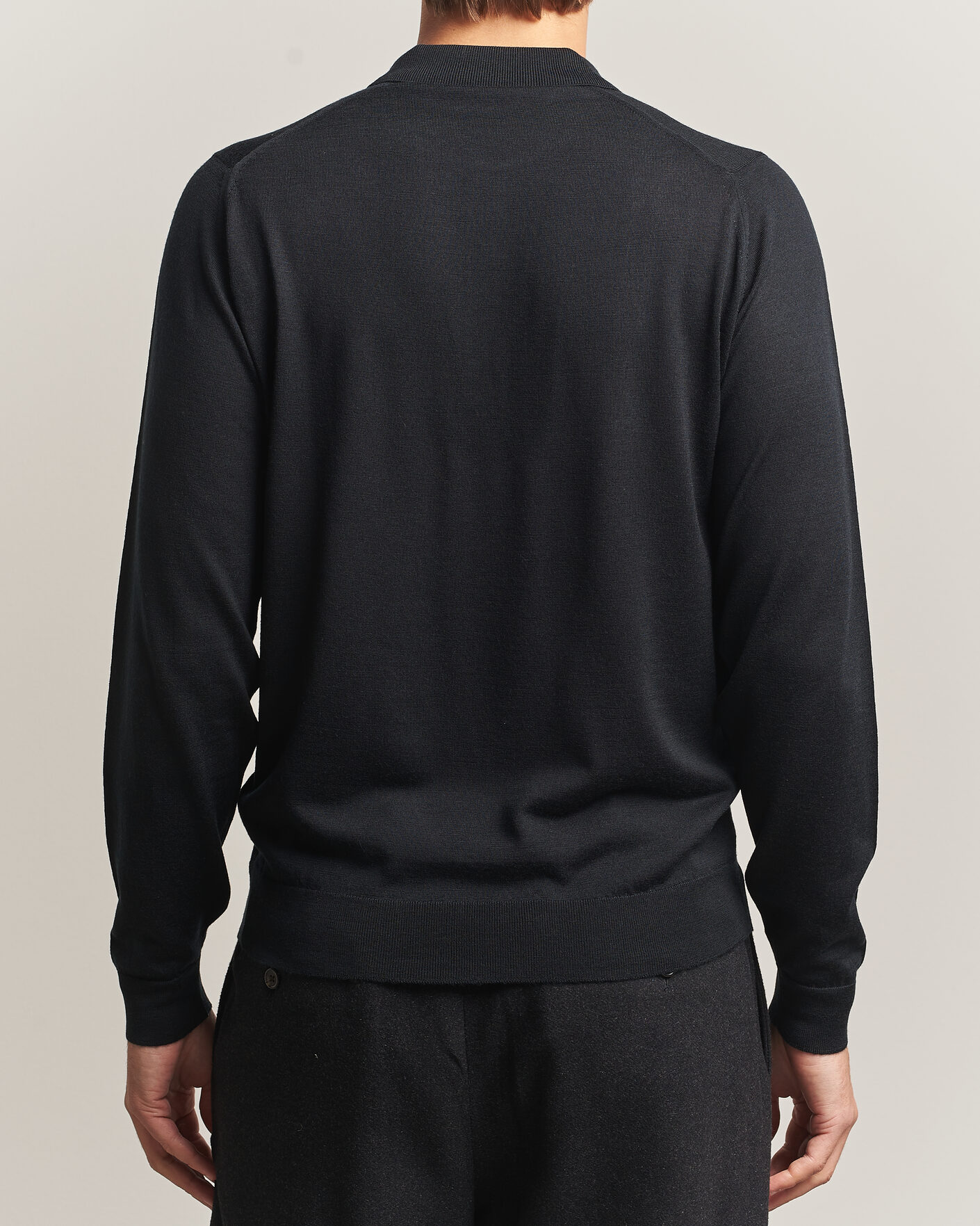 Homme | Pulls Et Tricots | John Smedley | Belper Extra Fine Merino Polo Pullover Black