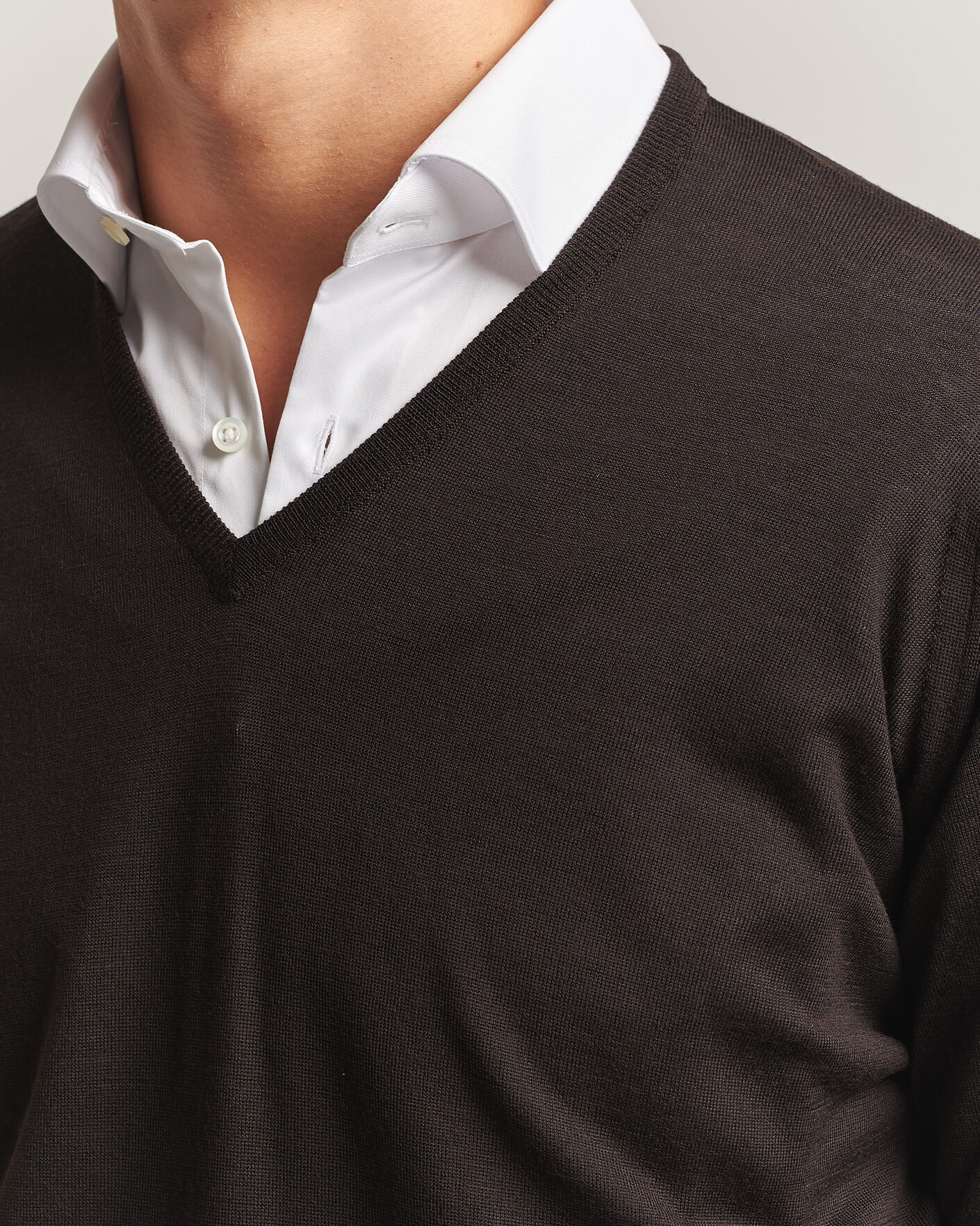 Homme | Pulls Et Tricots | John Smedley | Bobby Extra Fine Merino V-Neck Pullover Faulkner Brown