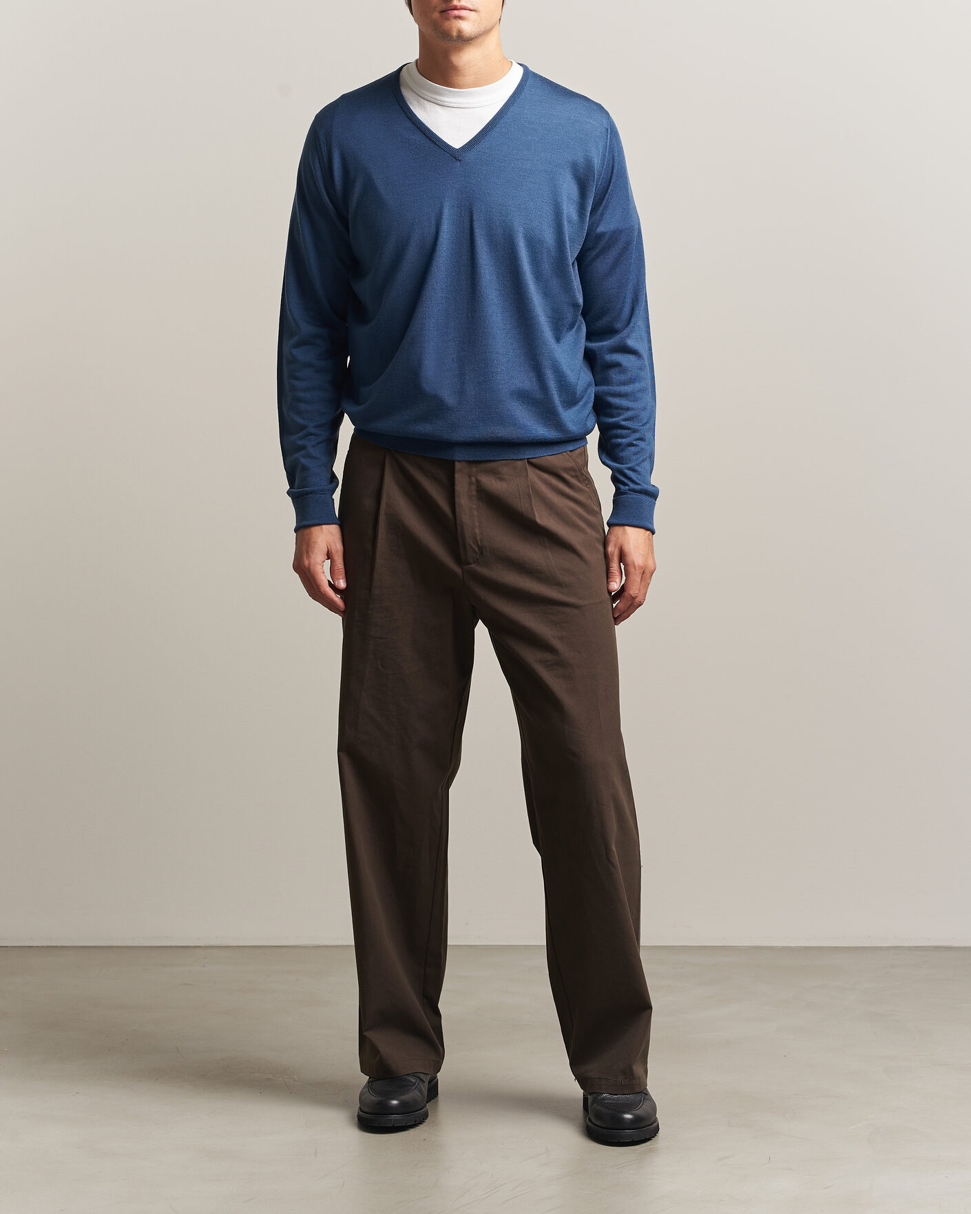 Homme | Pulls Et Tricots | John Smedley | Bobby Extra Fine Merino V-Neck Pullover Teal Firth