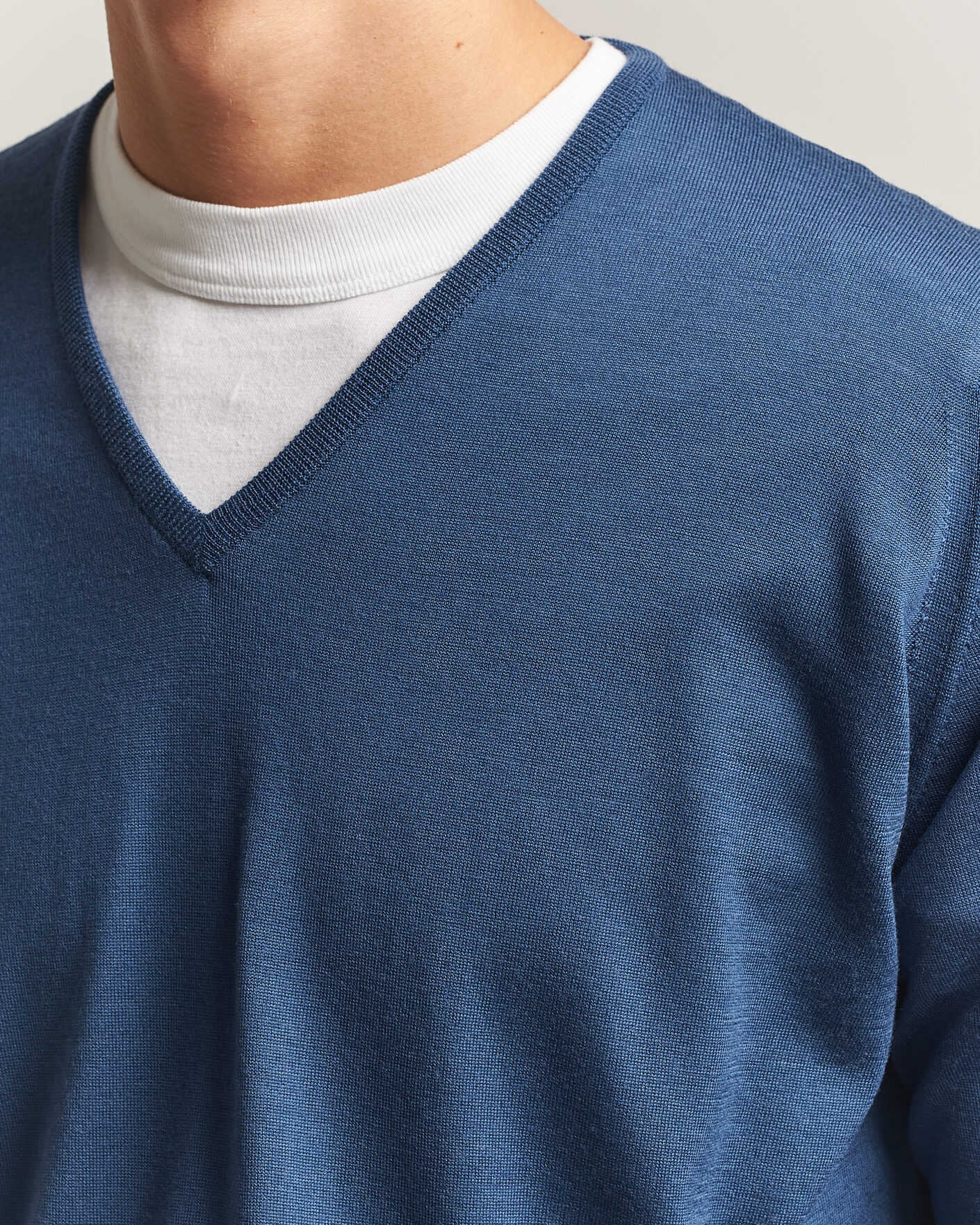 Homme | Pulls Et Tricots | John Smedley | Bobby Extra Fine Merino V-Neck Pullover Teal Firth
