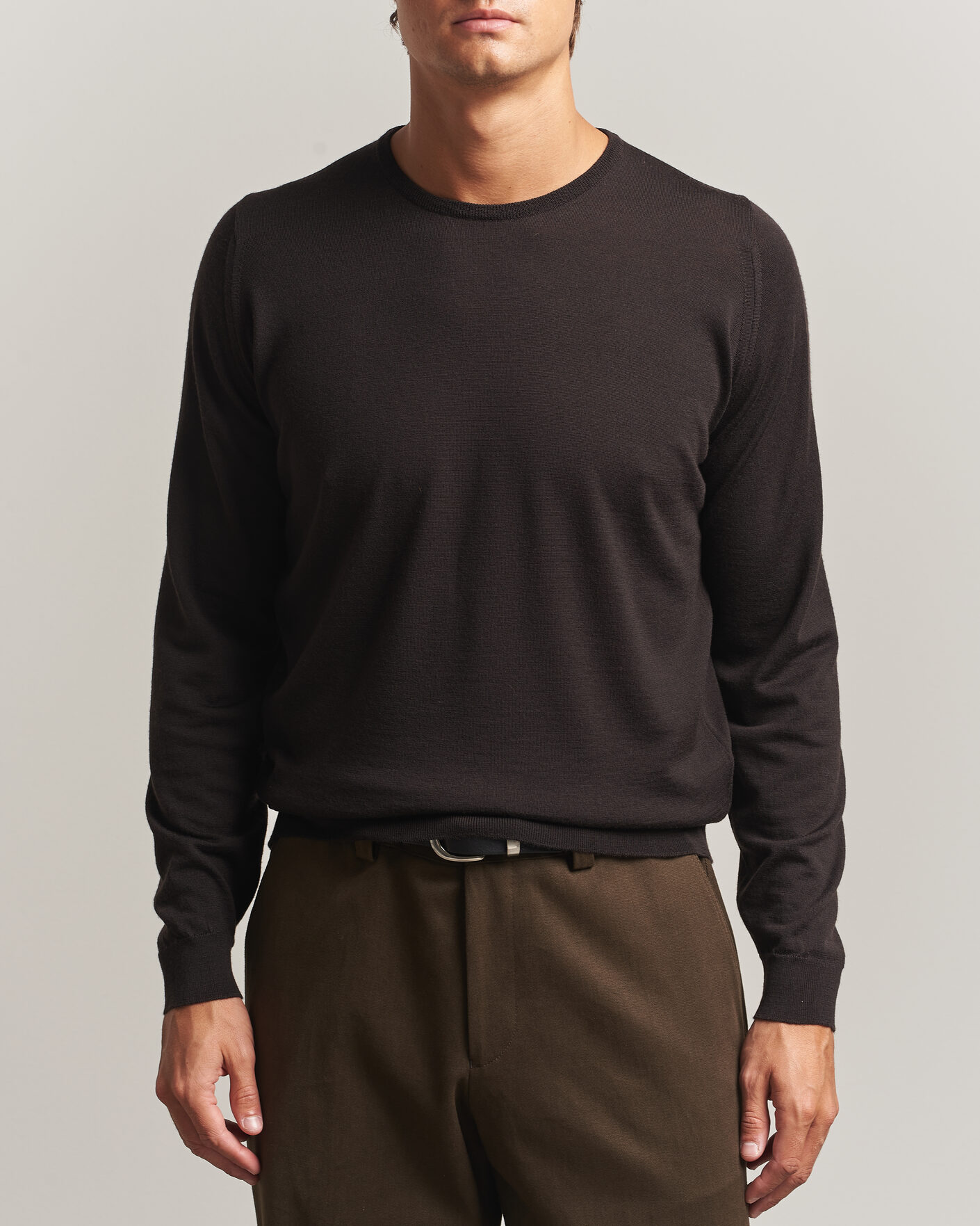 Homme | Pulls Et Tricots | John Smedley | Lundy Extra Fine Merino Crew Neck Faulkner Brown