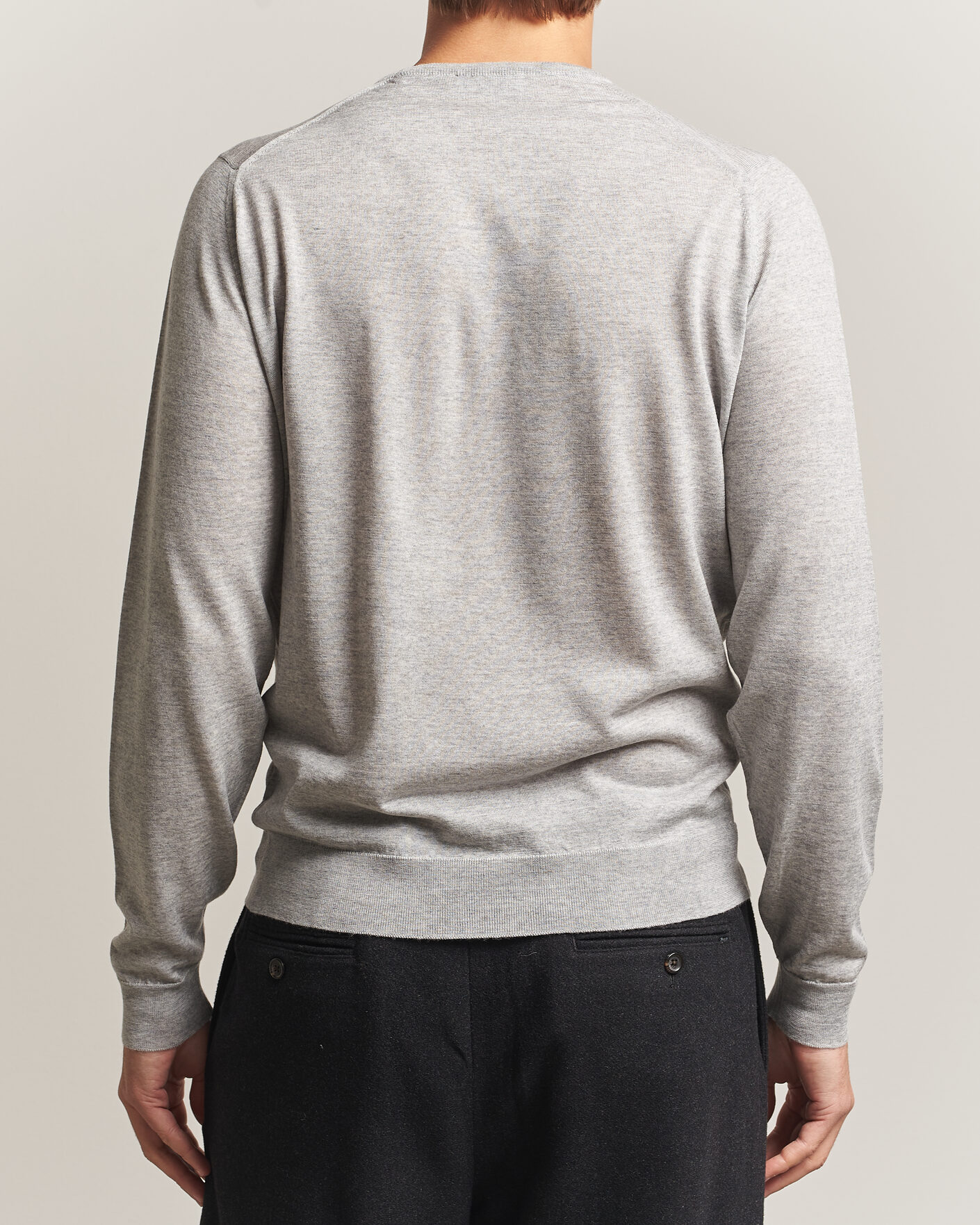 Homme | Pulls Et Tricots | John Smedley | Lundy Extra Fine Merino Crew Neck Nimbus Grey