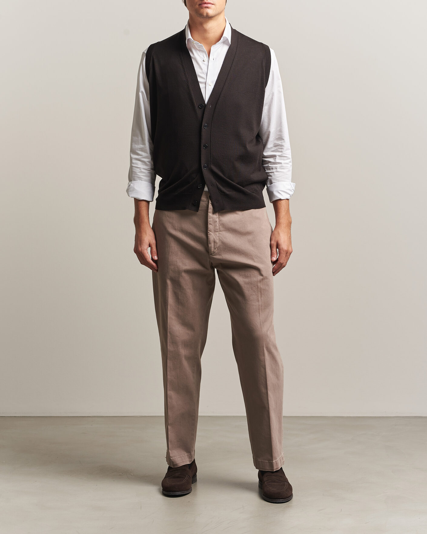 Homme | Pulls Et Tricots | John Smedley | Bolton Extra Fine Merino Waistcoat Faulkner Brown