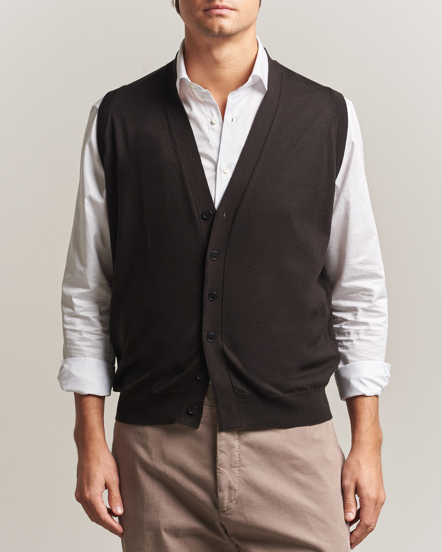 Homme | Pulls Et Tricots | John Smedley | Bolton Extra Fine Merino Waistcoat Faulkner Brown