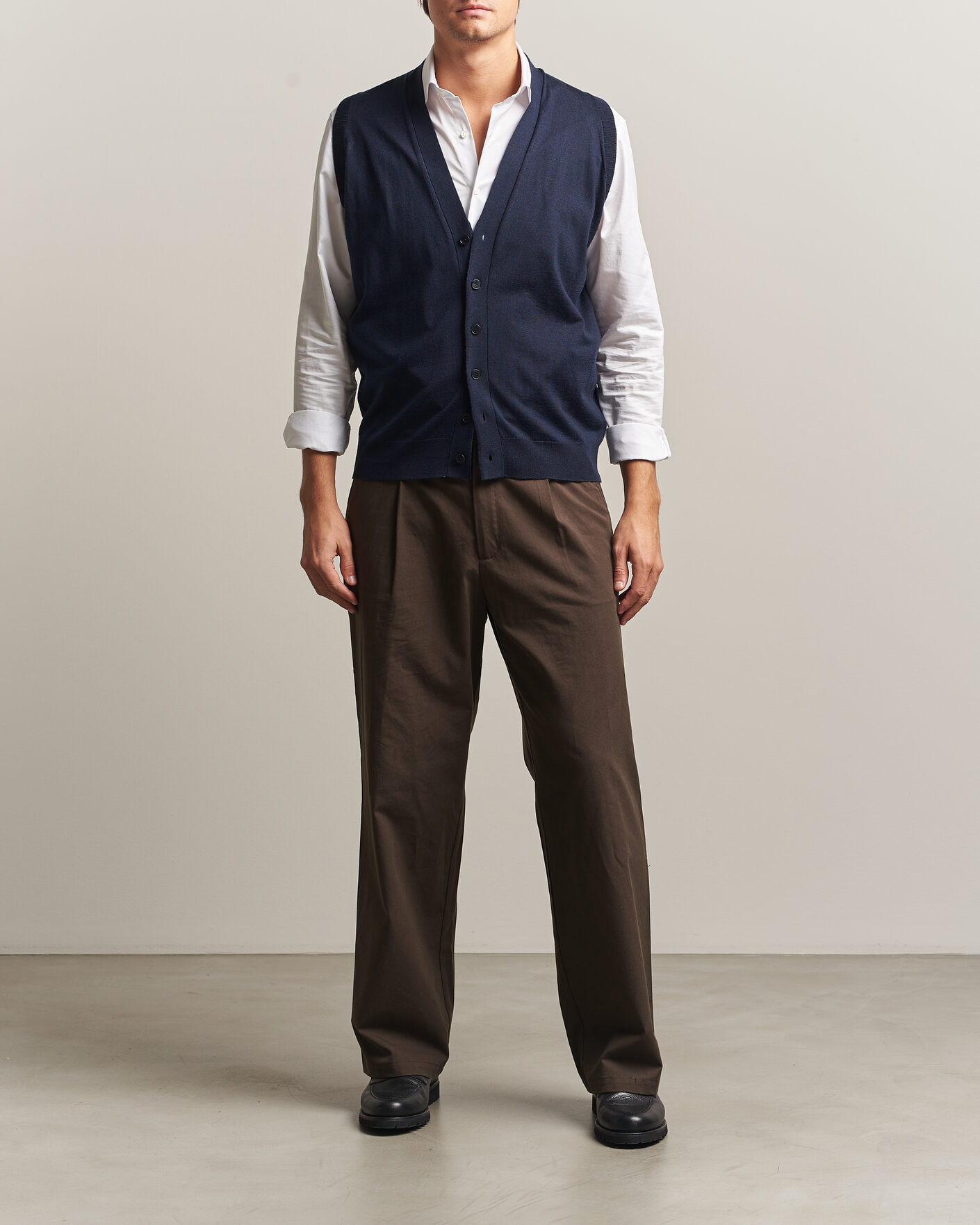 Homme | Pulls Et Tricots | John Smedley | Bolton Extra Fine Merino Waistcoat Midnight