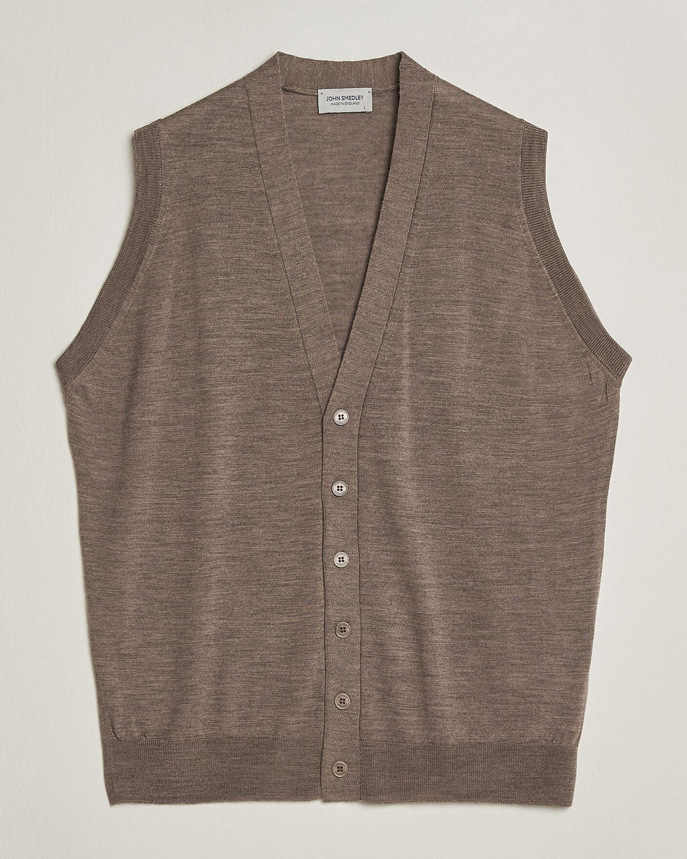 Homme | Pulls Et Tricots | John Smedley | Bolton Extra Fine Merino Waistcoat Mushroom Brown