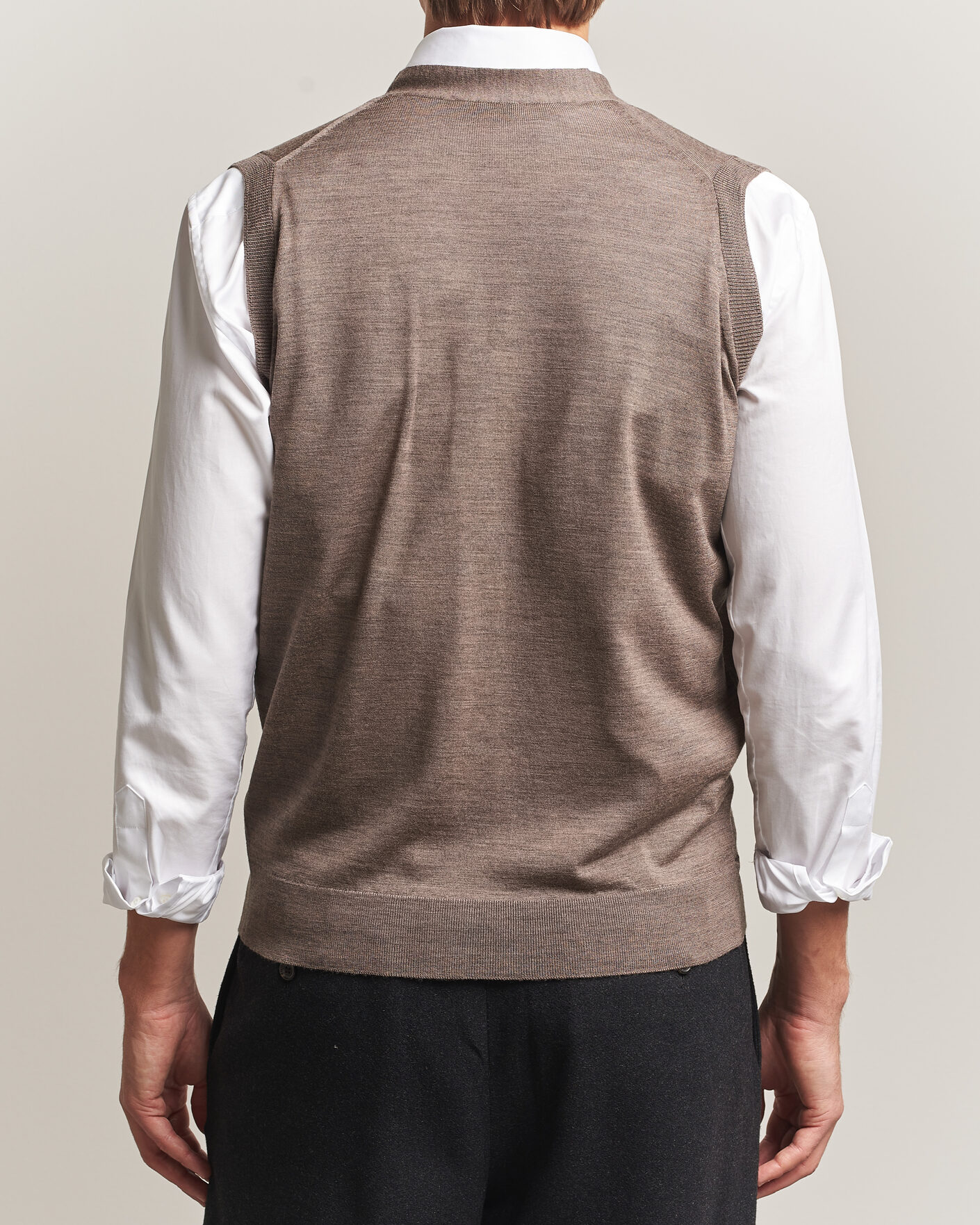 Homme | Pulls Et Tricots | John Smedley | Bolton Extra Fine Merino Waistcoat Mushroom Brown