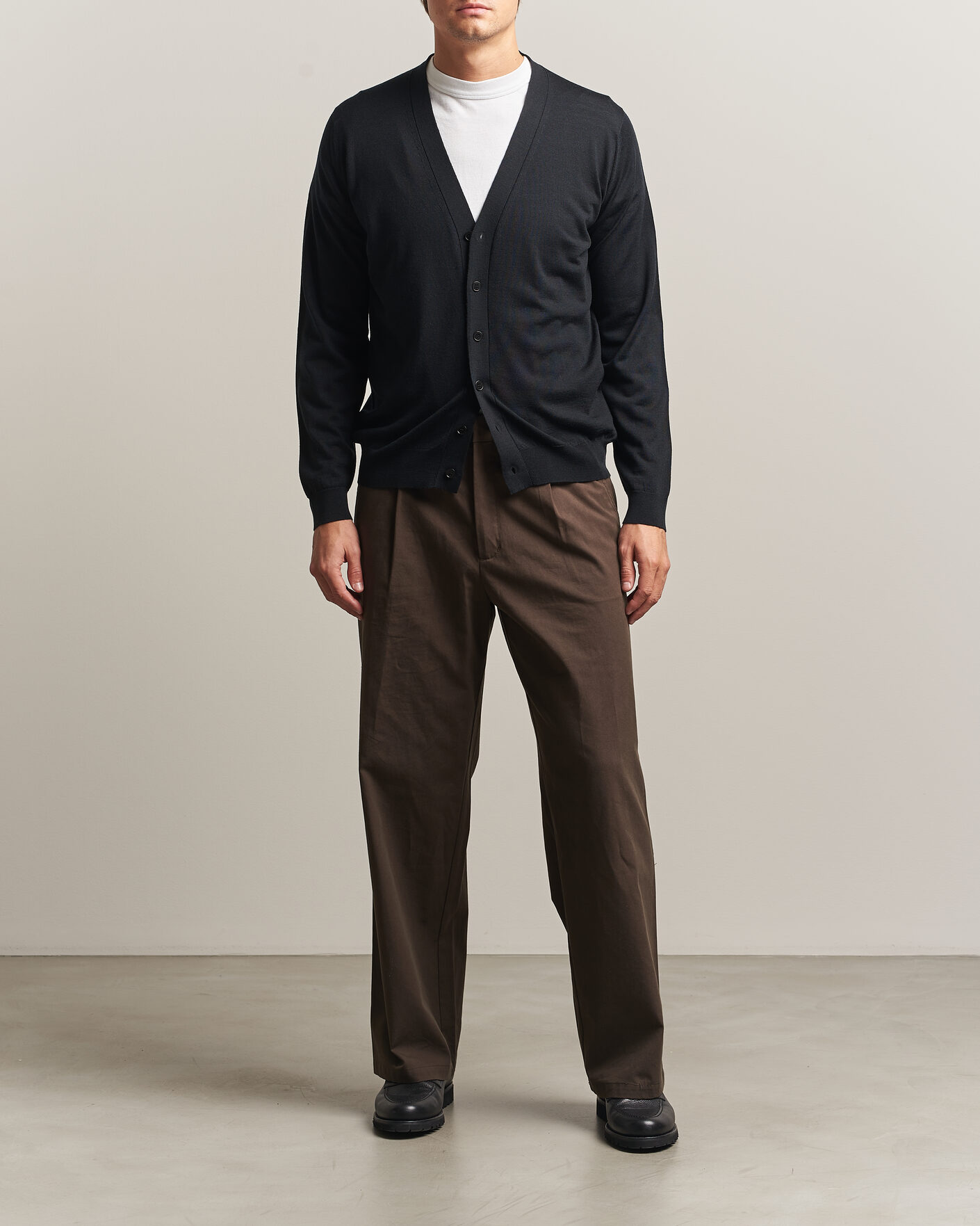 Homme | Pulls Et Tricots | John Smedley | Bradrick Extra Fine Merino Cardigan Black