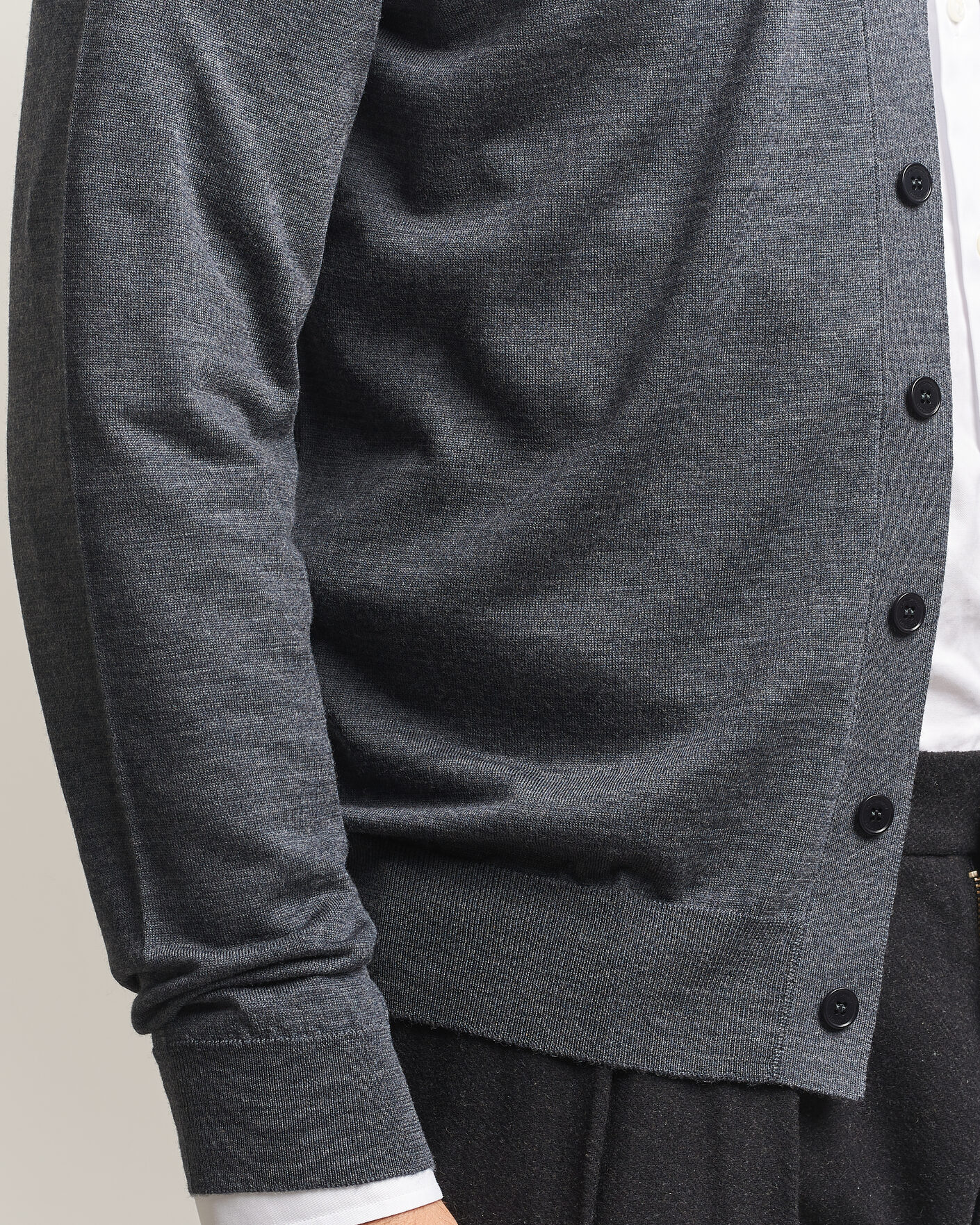 Homme | Pulls Et Tricots | John Smedley | Bradrick Extra Fine Merino Cardigan Charcoal