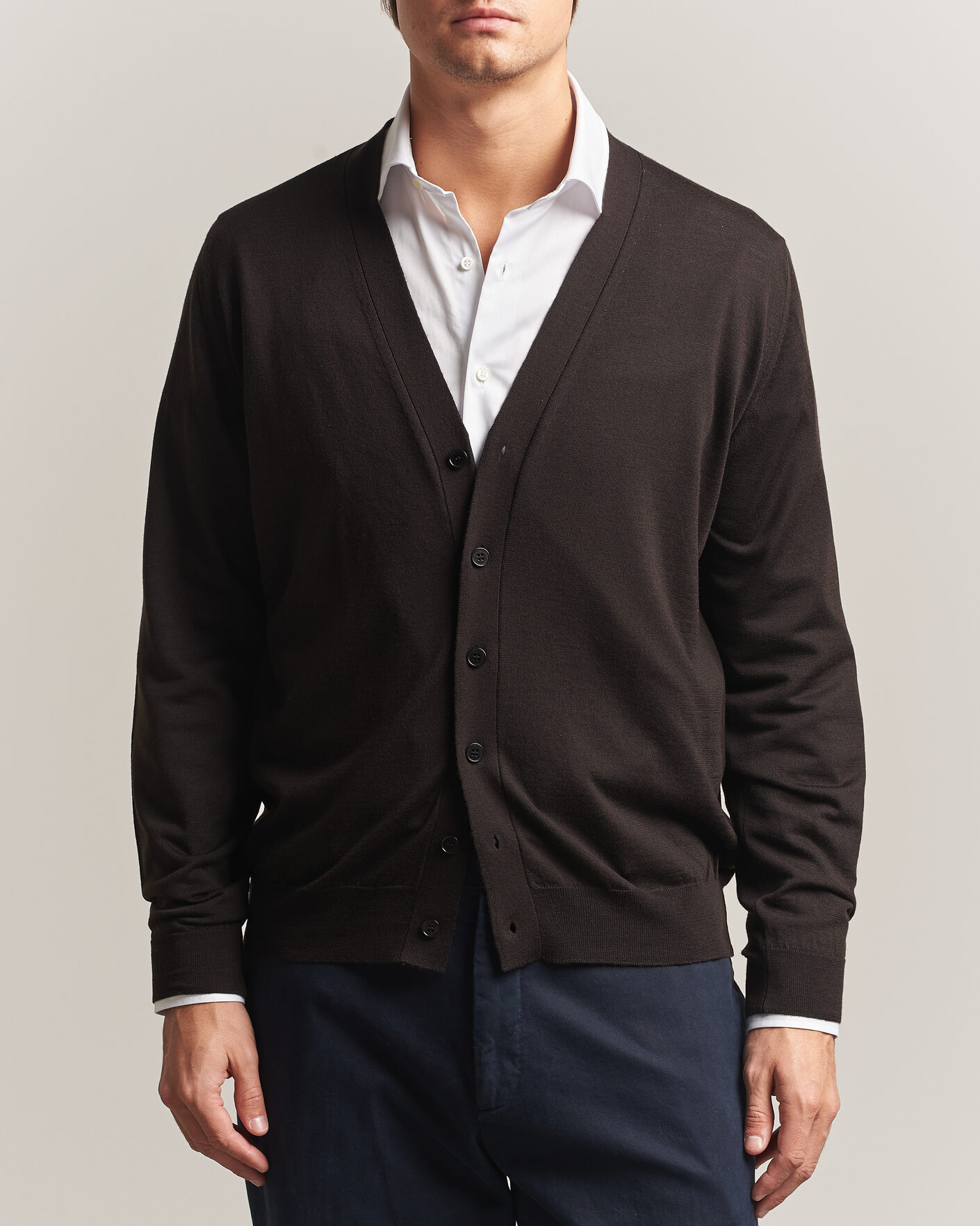 Homme | Pulls Et Tricots | John Smedley | Bradrick Extra Fine Merino Cardigan Faulkner Brown