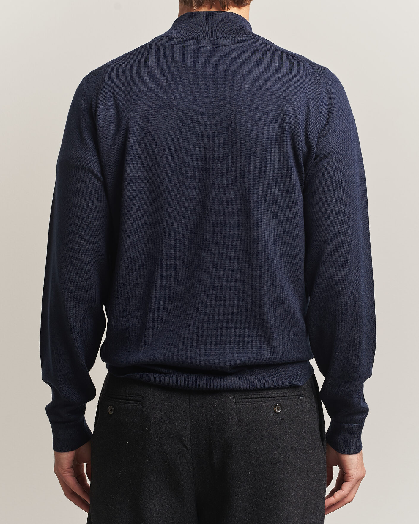Homme | Pulls Et Tricots | John Smedley | Tapton Extra Fine Merino Half Zip Midnight