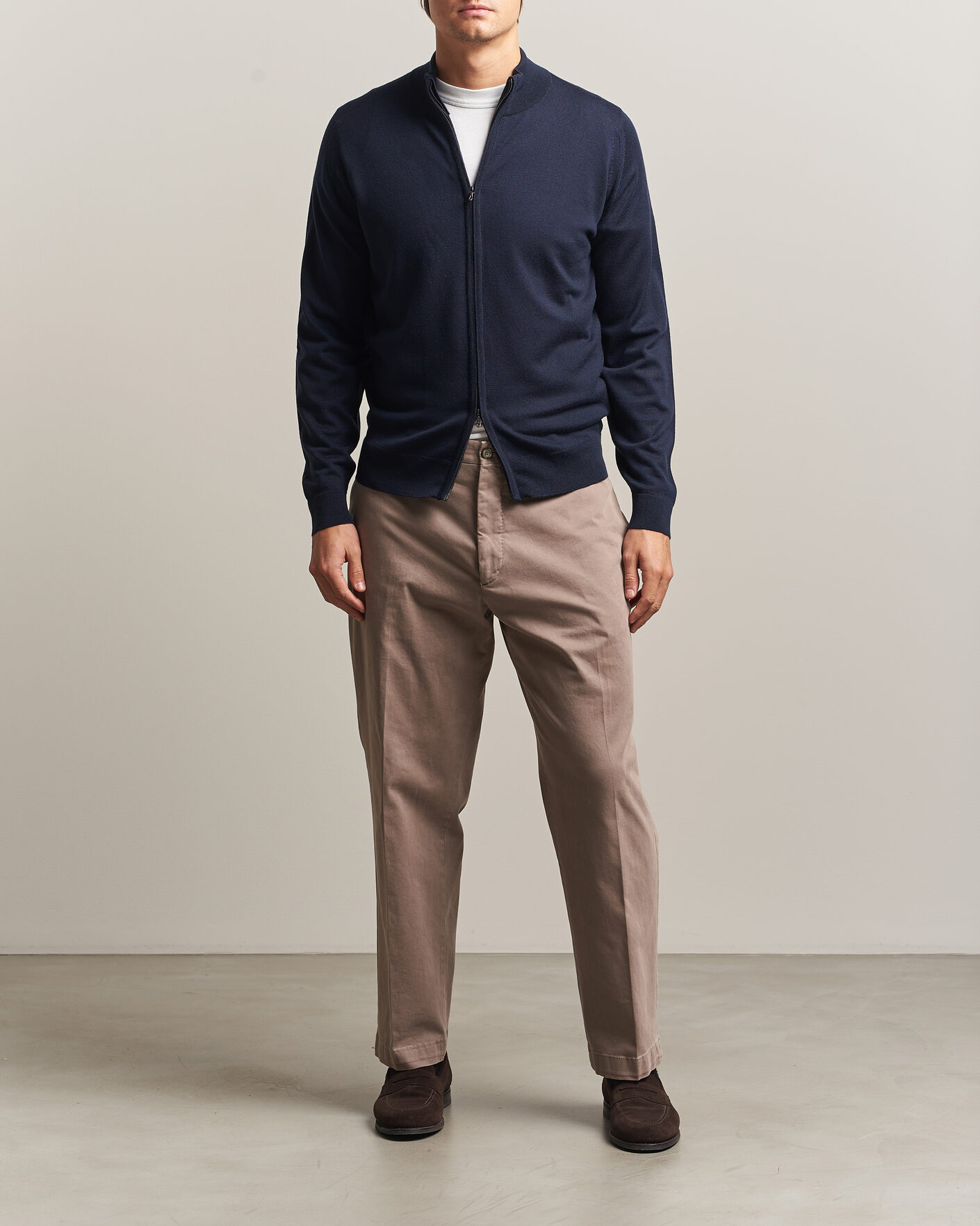 Homme | Pulls Et Tricots | John Smedley | Claygate Extra Fine Merino Full Zip Midnight