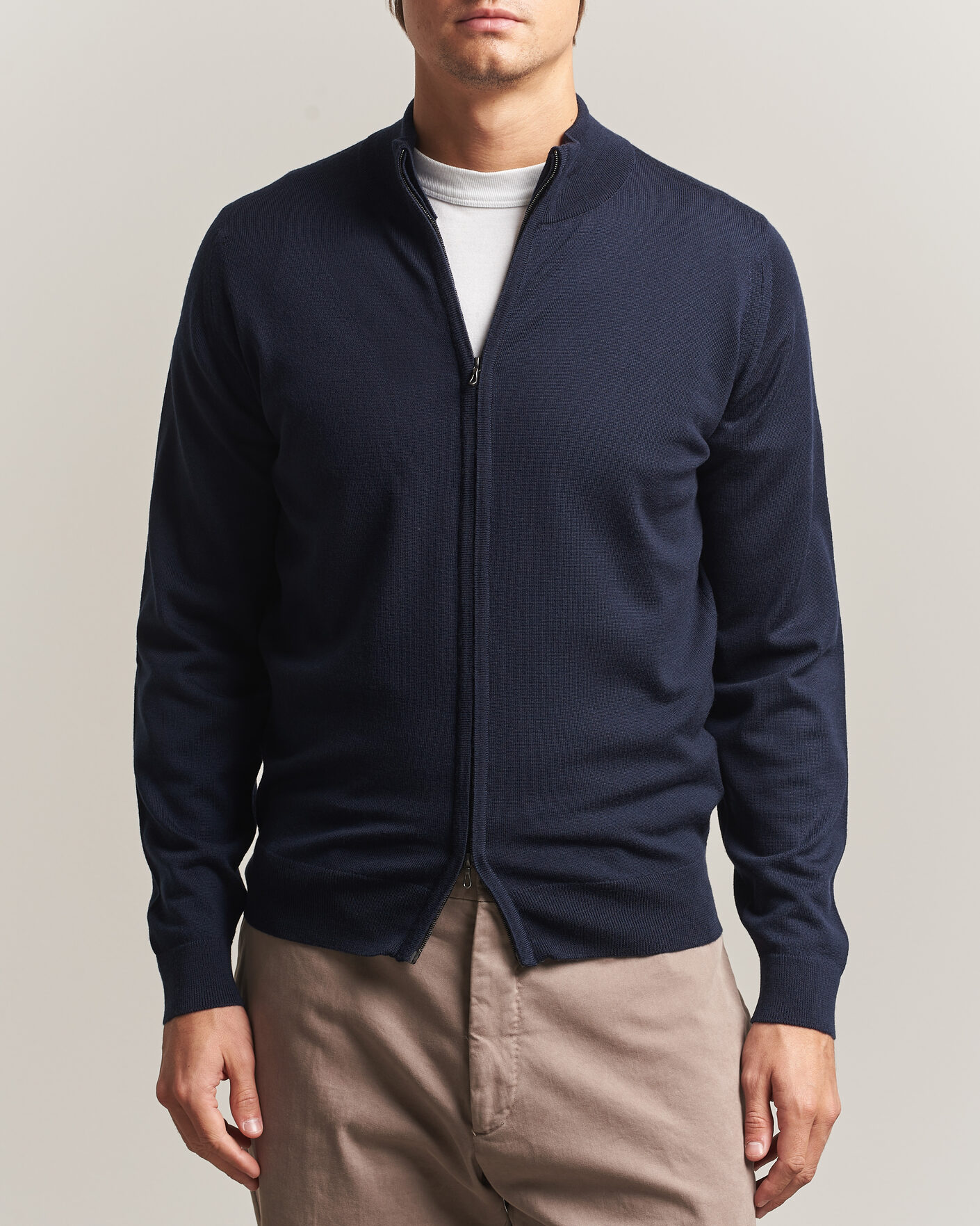Homme | Pulls Et Tricots | John Smedley | Claygate Extra Fine Merino Full Zip Midnight