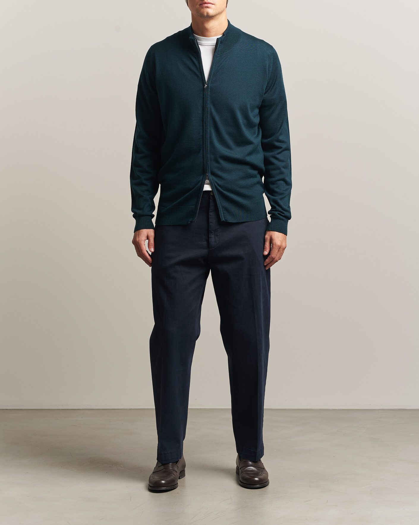 Homme | Pulls Et Tricots | John Smedley | Claygate Extra Fine Merino Full Zip Richardson Green