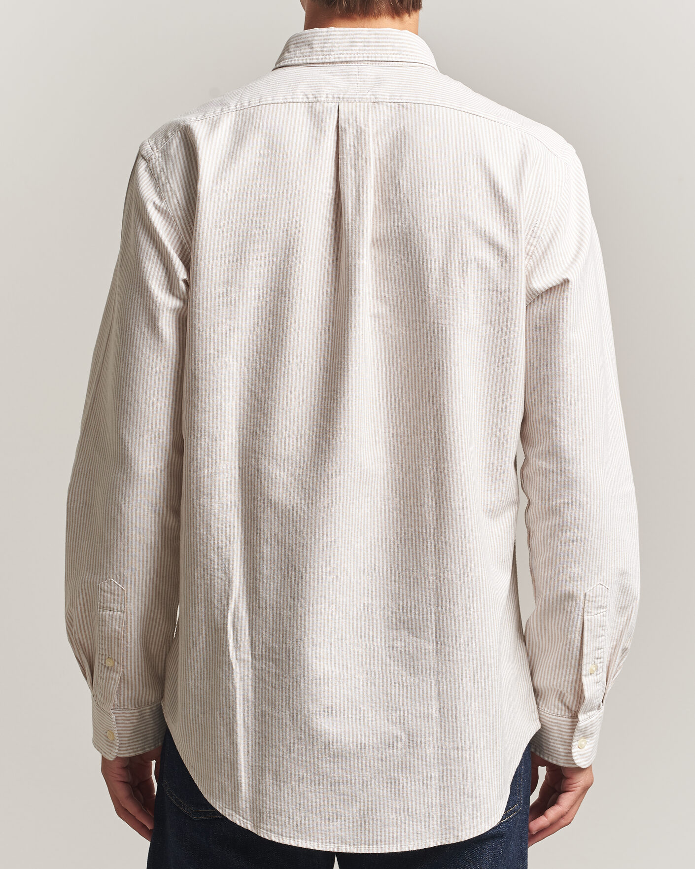 Homme | Chemises | Polo Ralph Lauren | Custom Fit Striped Oxford Shirt Camel/White