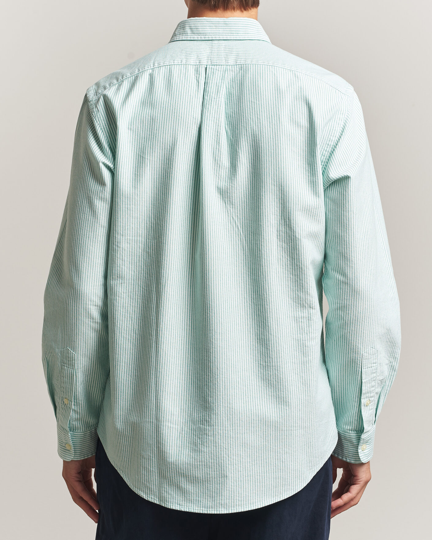 Homme | Chemises | Polo Ralph Lauren | Custom Fit Striped Oxford Shirt Scarab Green/White