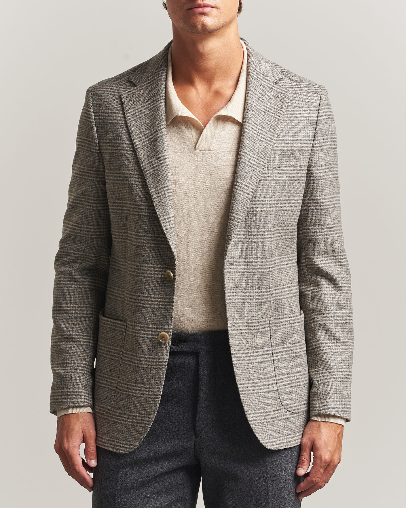 Homme | Blazers | Morris | Soft Glencheck Blazer Brown