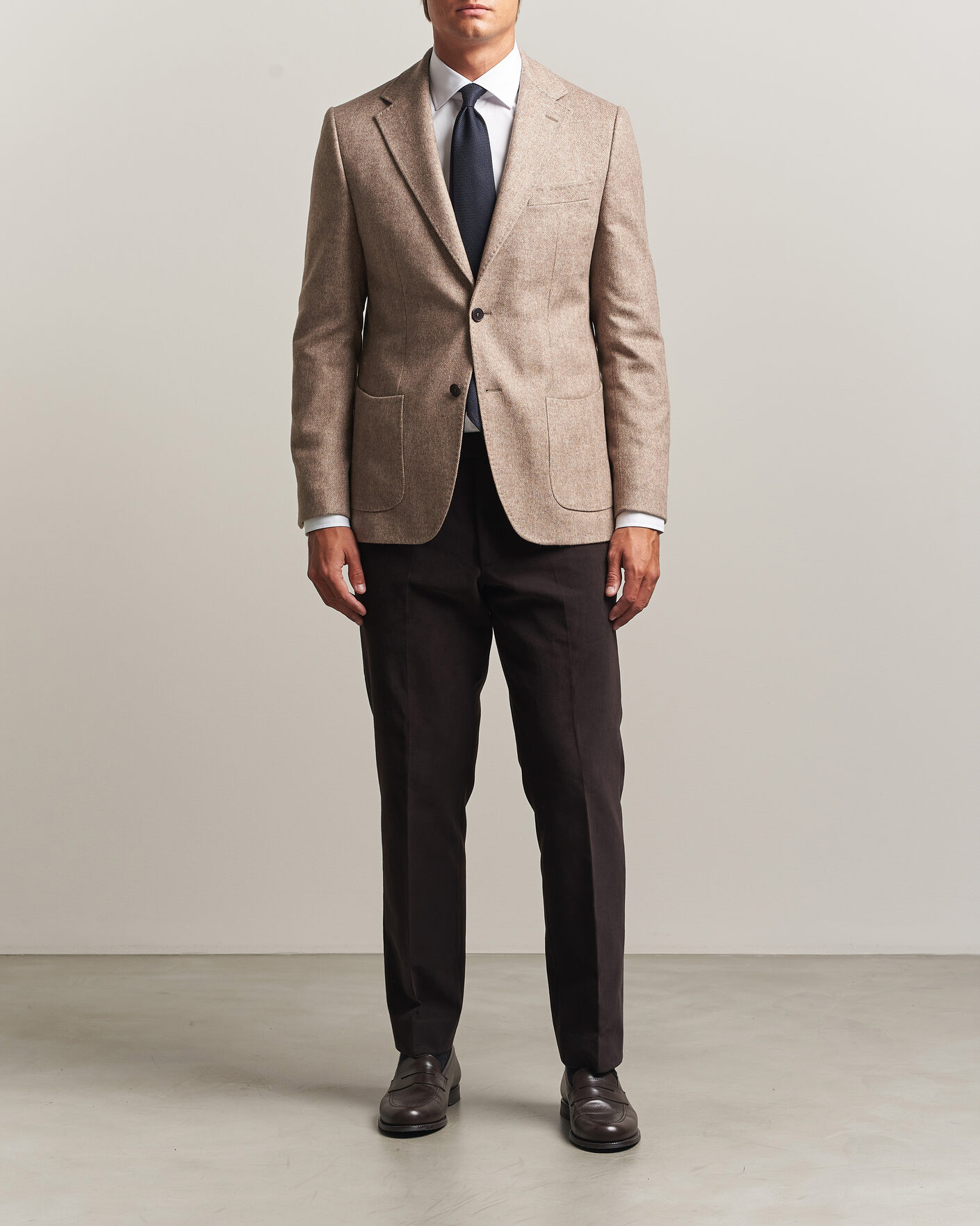 Homme | Blazers | Morris | Soft Herringbone Blazer Khaki