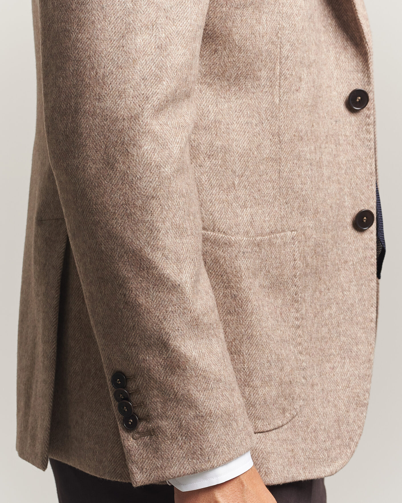 Homme | Blazers | Morris | Soft Herringbone Blazer Khaki