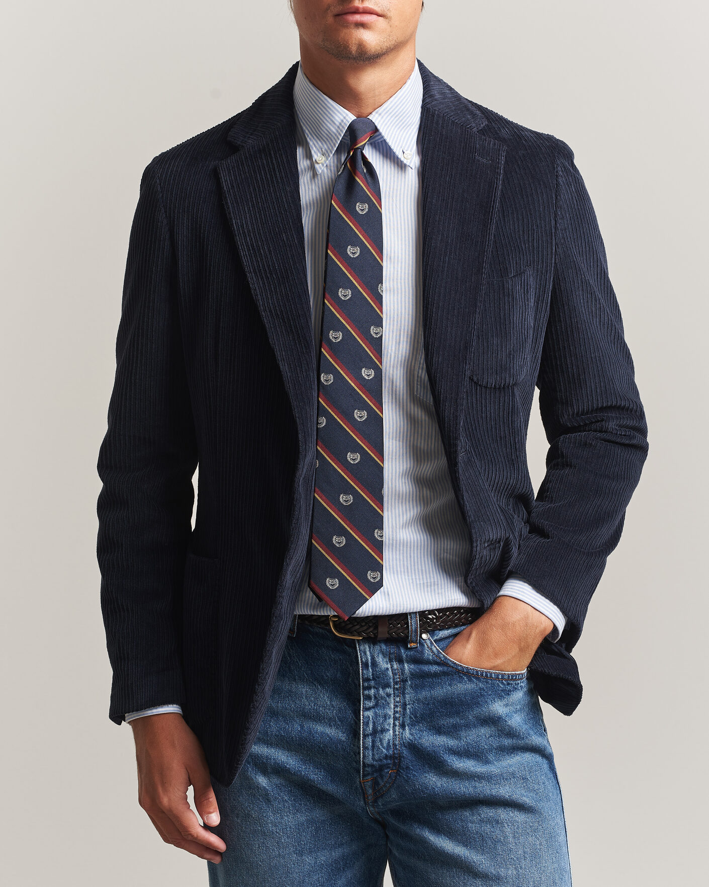 Homme | Blazers | Morris | Washed Cord Blazer Navy