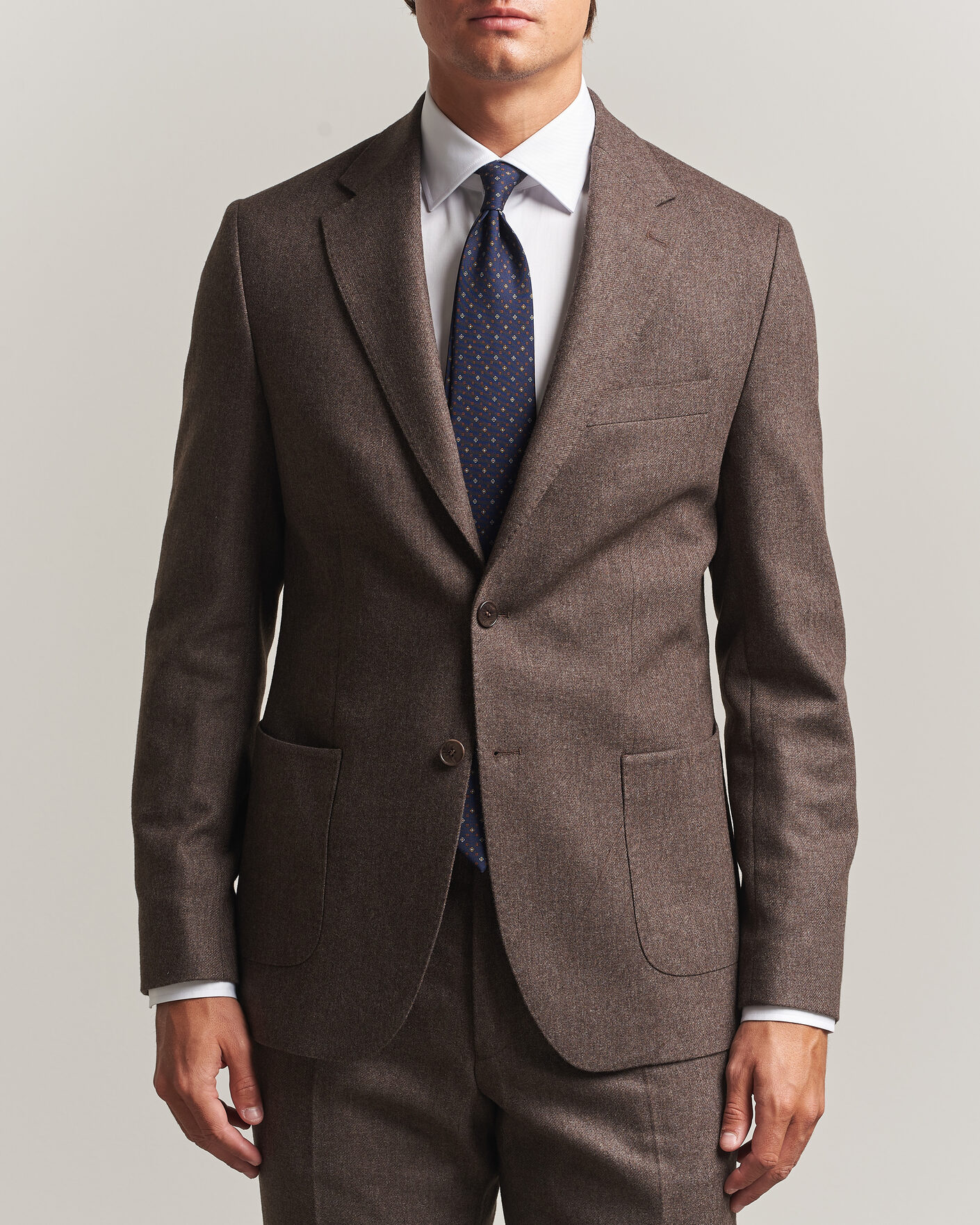 Homme | Blazers | Morris | Flannel Suit Blazer Brown