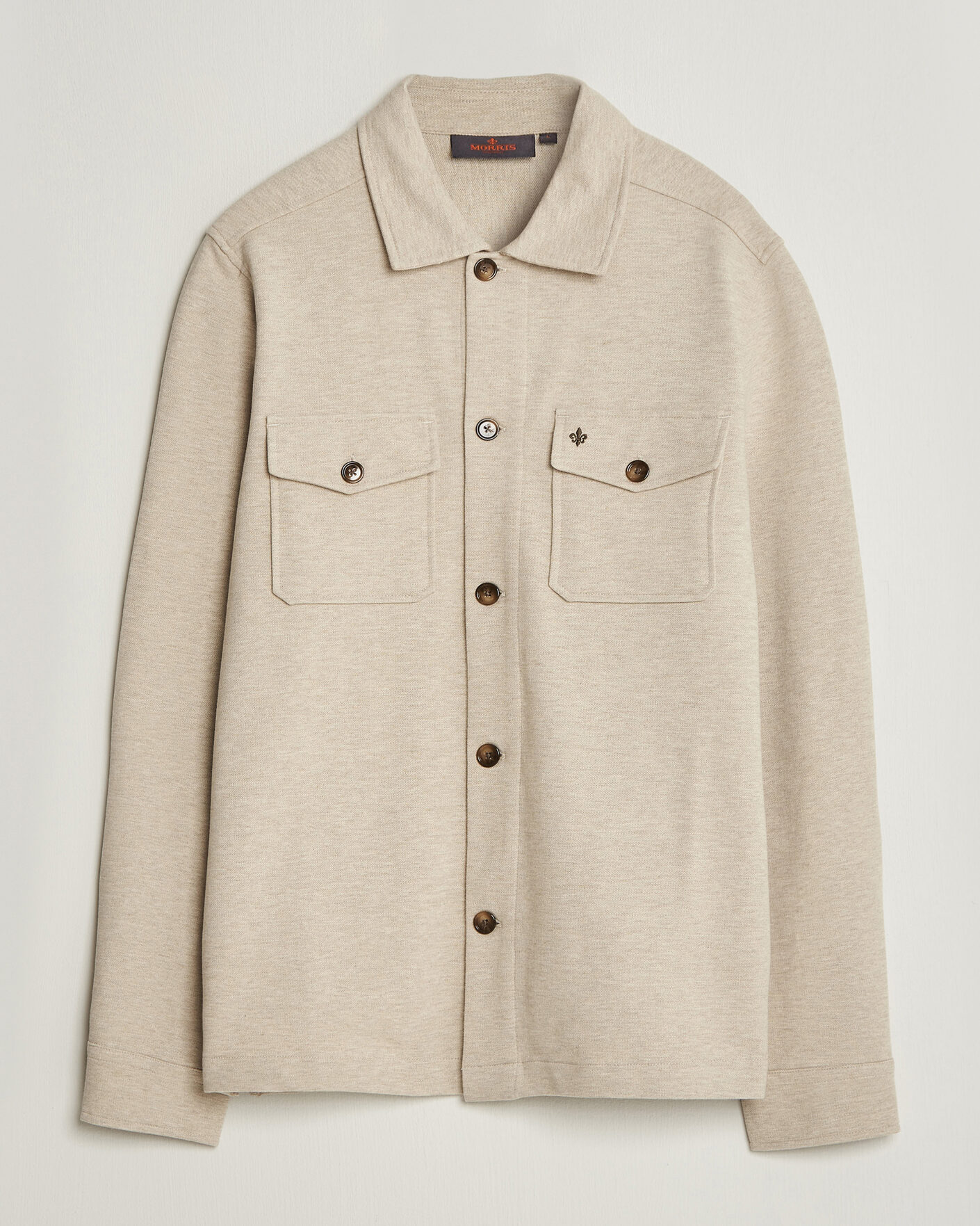 Homme | Chemises | Morris | Andrew Jersey Overshirt Khaki