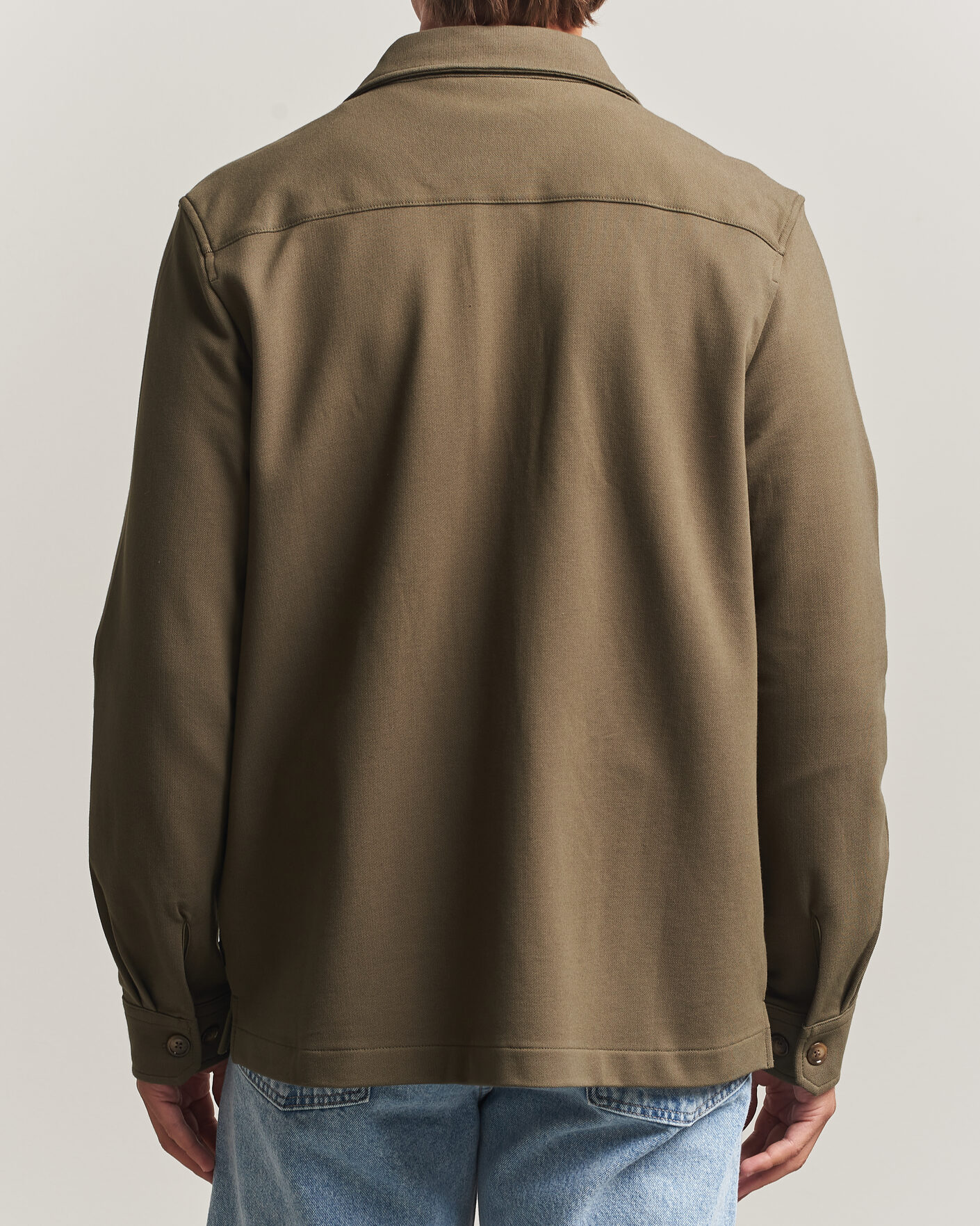 Homme | Chemises | Morris | Andrew Jersey Overshirt Olive