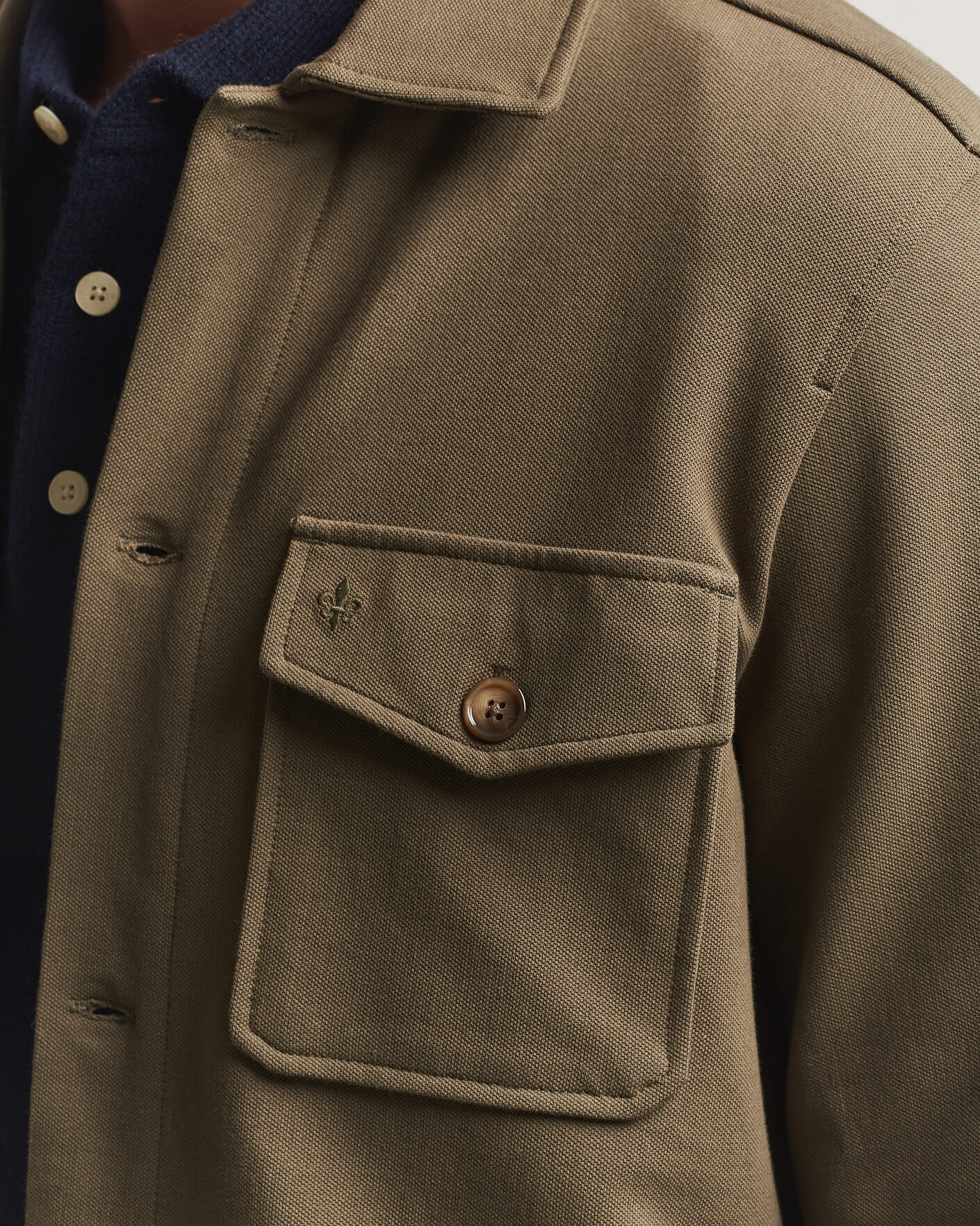 Homme | Chemises | Morris | Andrew Jersey Overshirt Olive