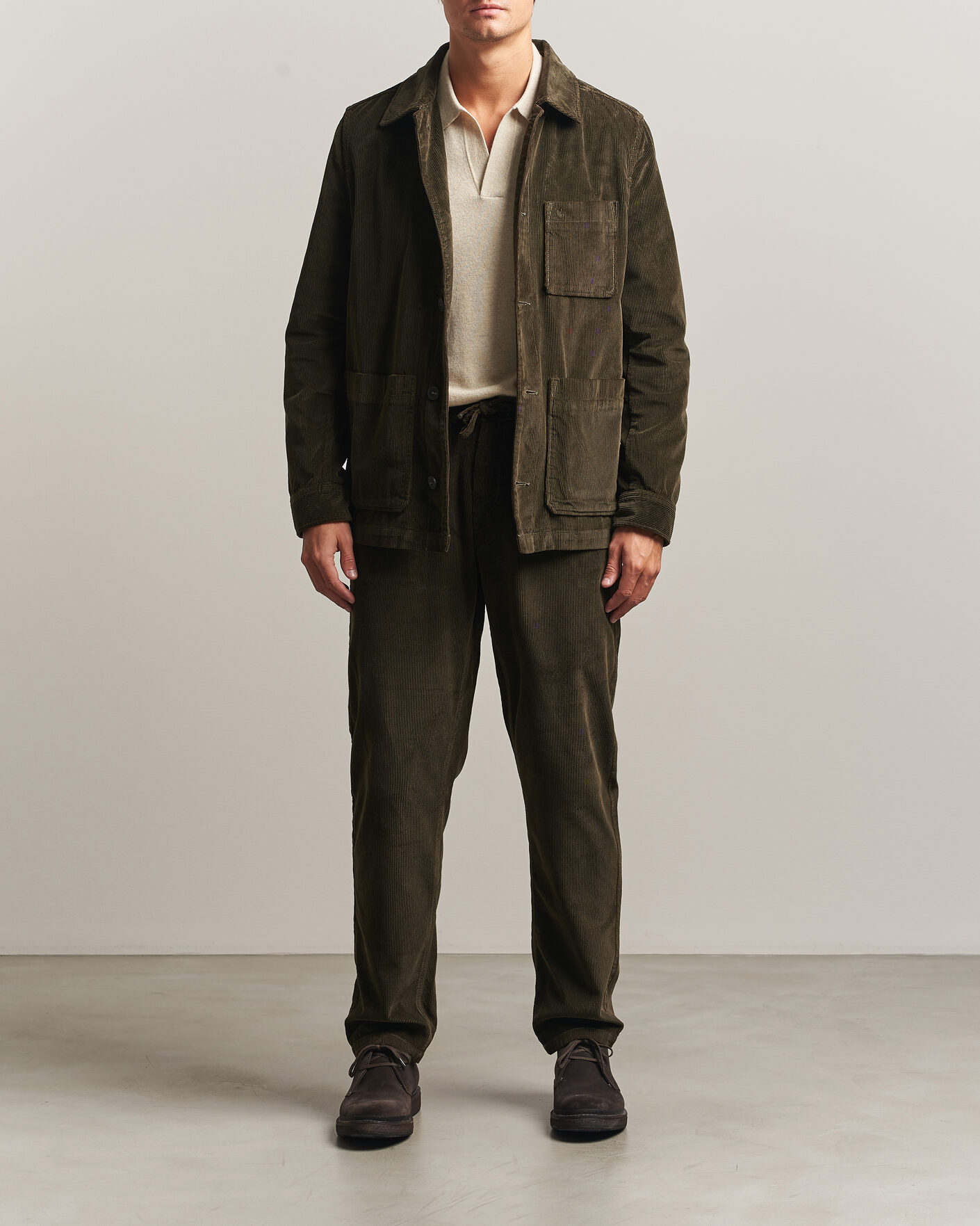 Homme | Chemises | Morris | Fenix Cord Shirt Jacket Olive