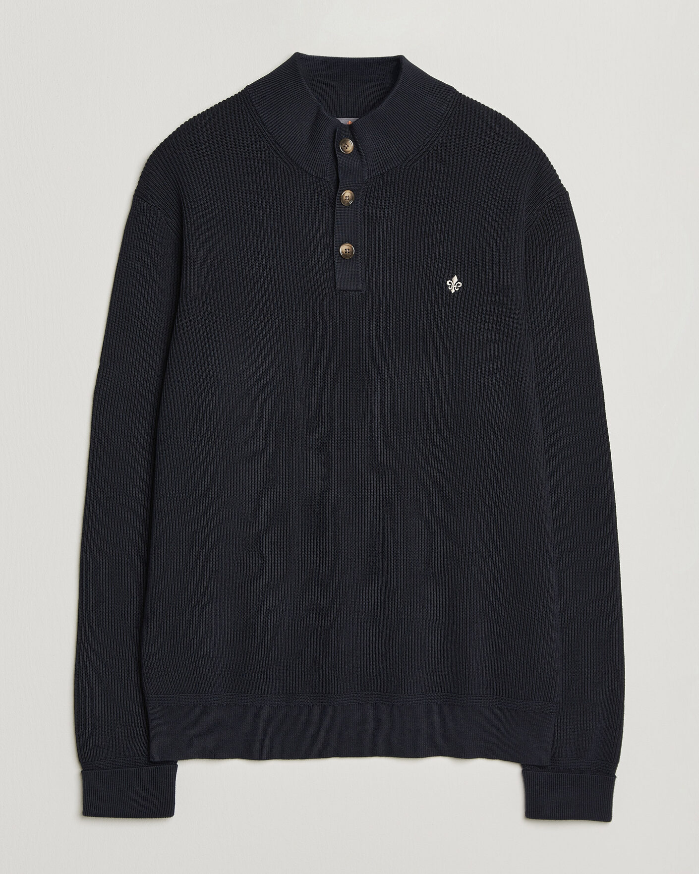 Homme | Pulls Et Tricots | Morris | Niall Half Button Sweater Old Blue