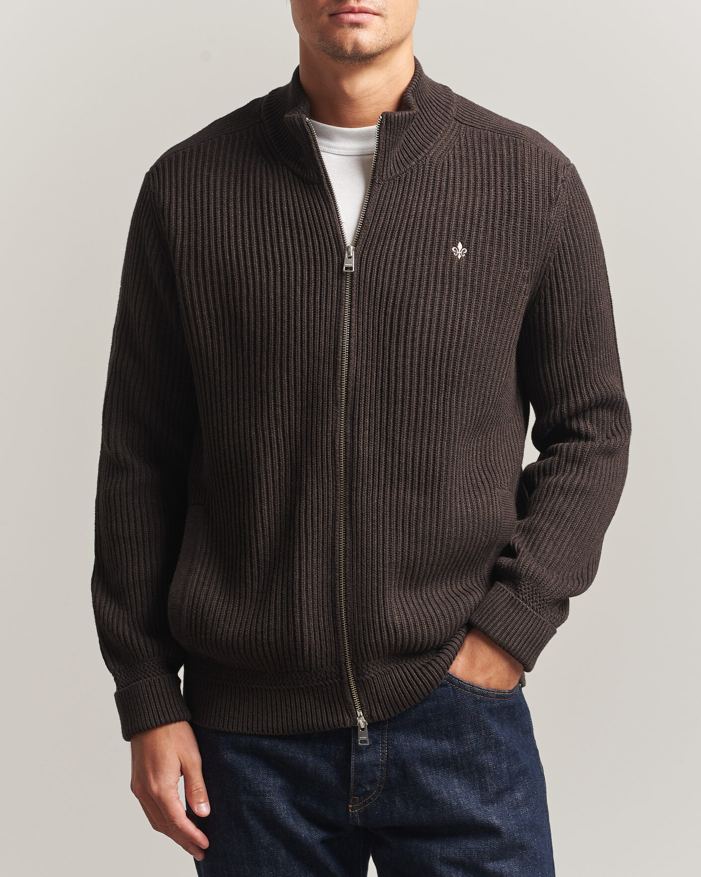 Homme | Pulls Et Tricots | Morris | Duncan Zip Cardigan Brown
