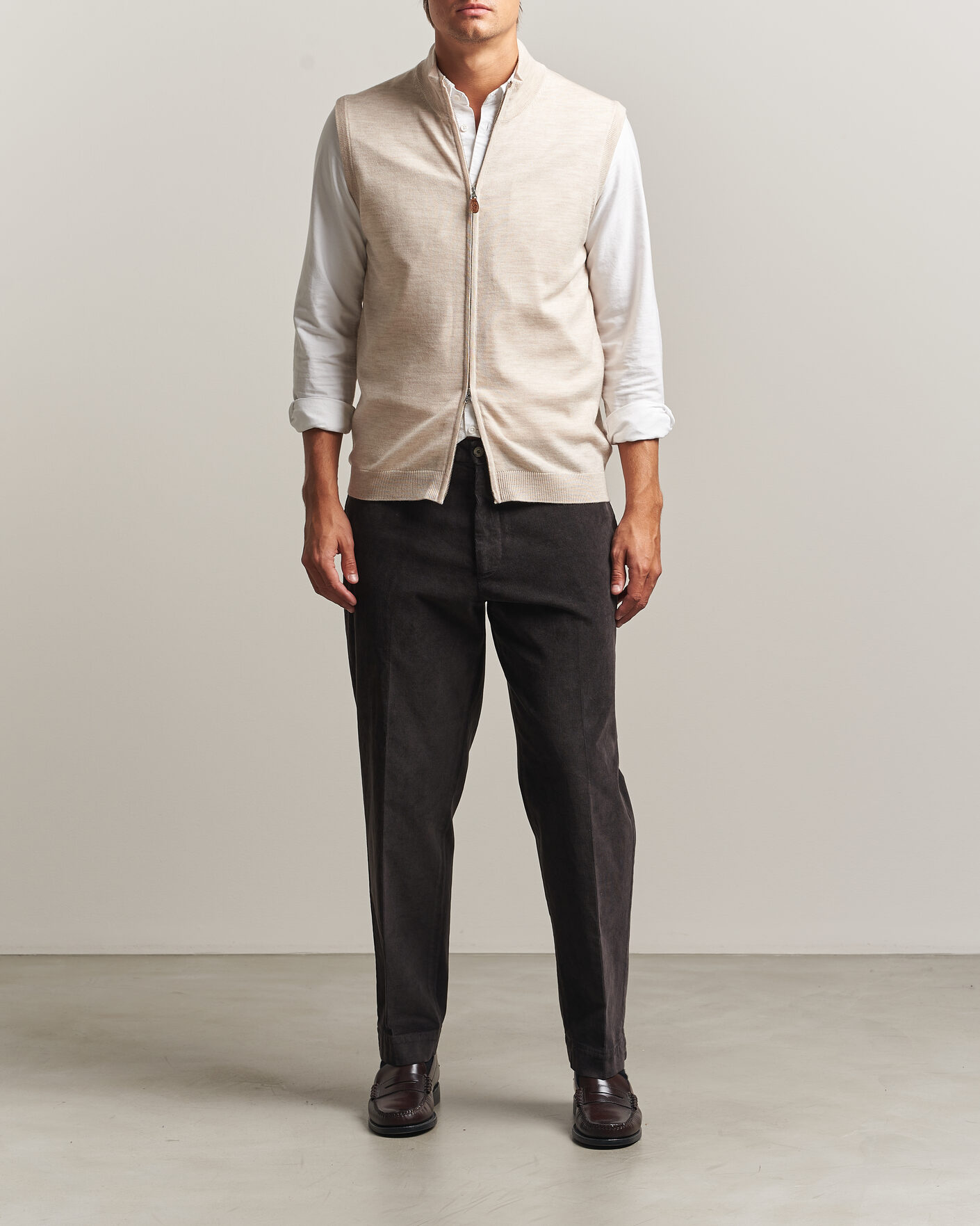 Homme | Pulls Et Tricots | Morris | Merino Zip Vest Off White