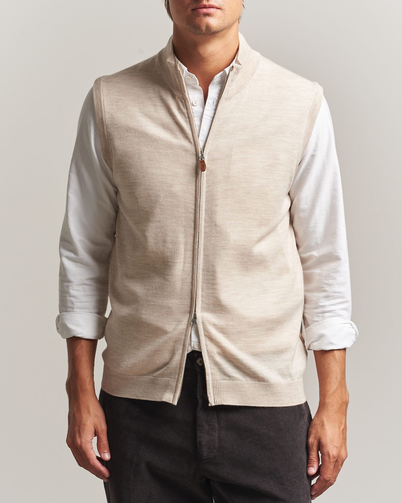 Homme | Pulls Et Tricots | Morris | Merino Zip Vest Off White