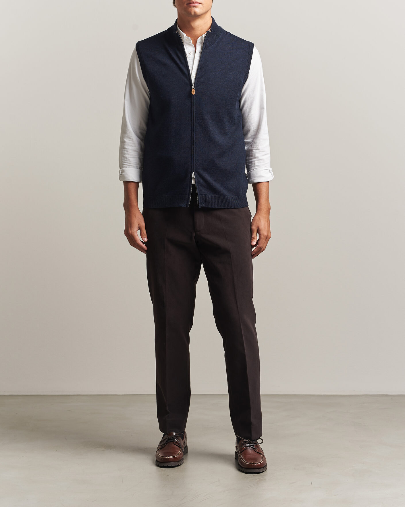 Homme | Pulls Et Tricots | Morris | Merino Zip Vest Navy