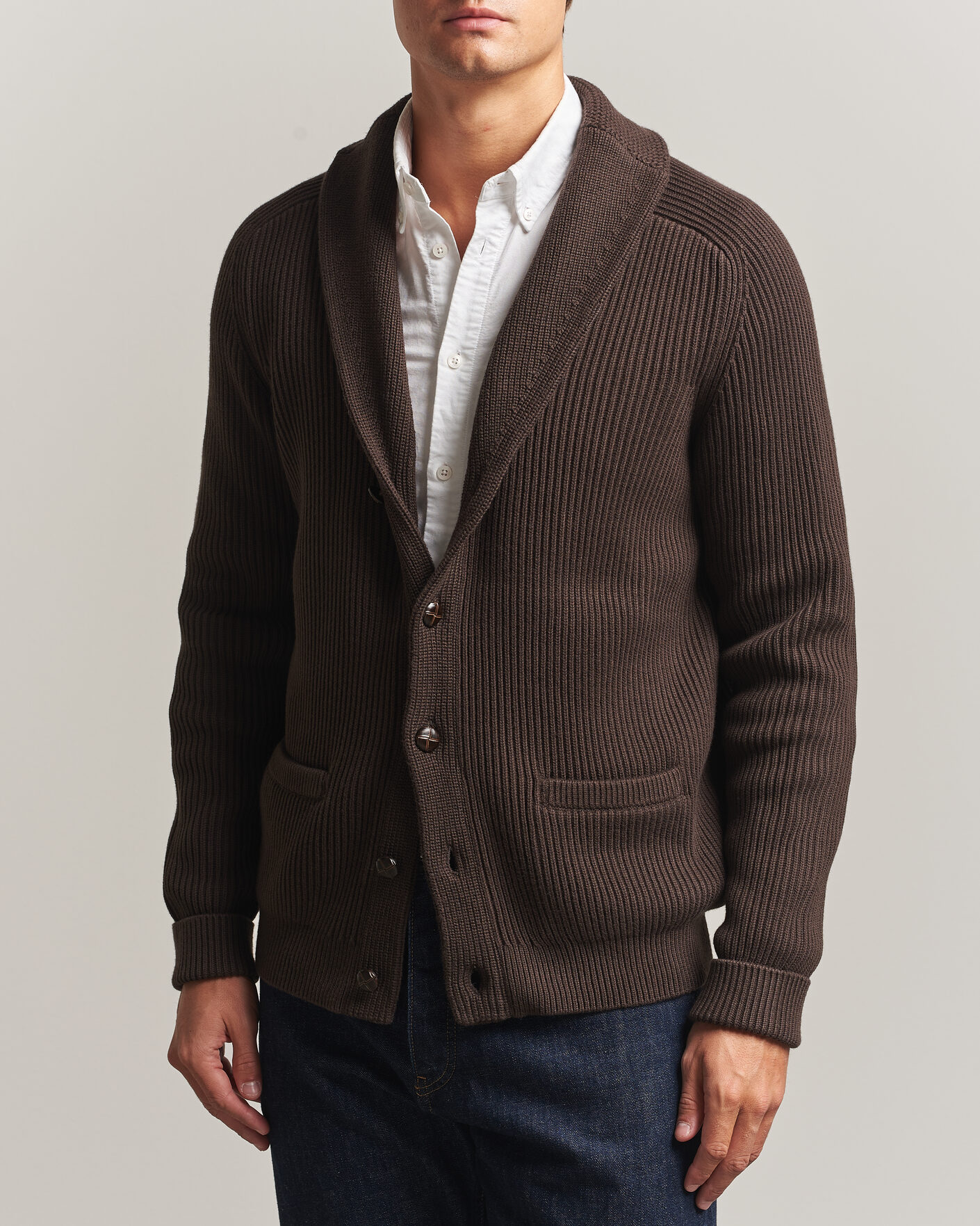 Homme | Pulls Et Tricots | Morris | Brayden Shawl Cardigan Brown