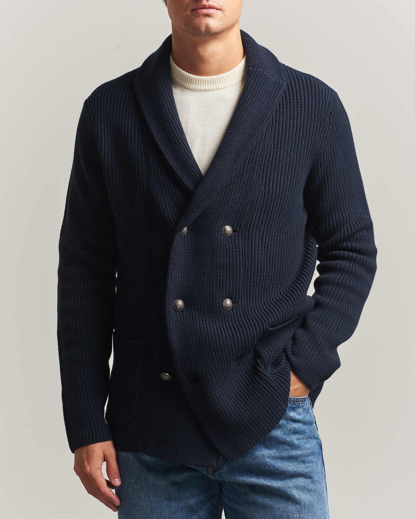Homme | Pulls Et Tricots | Morris | Brayden DB Shawl Cardigan Navy