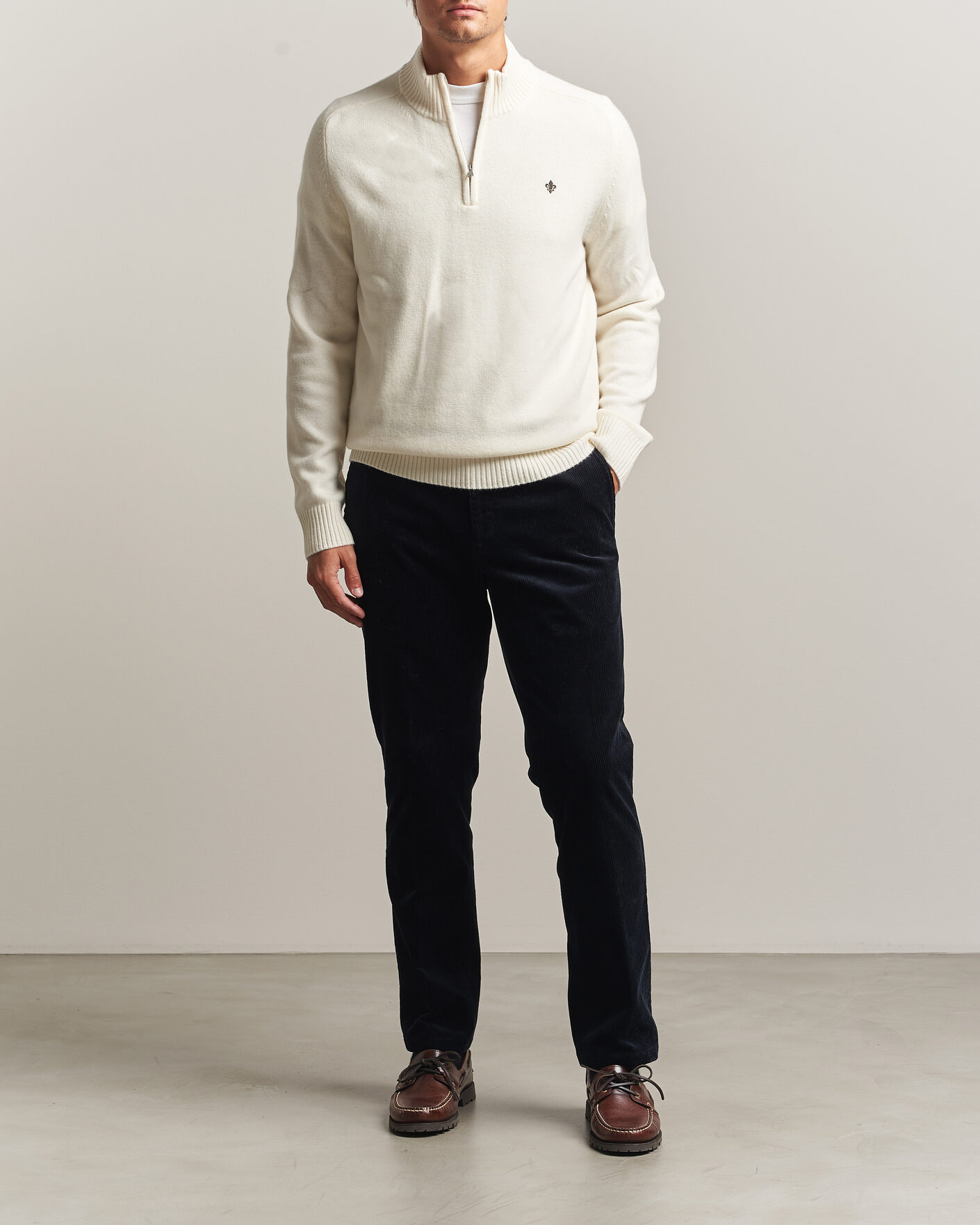 Homme | Pulls Et Tricots | Morris | Hertford Lambswool Half Zip Off White