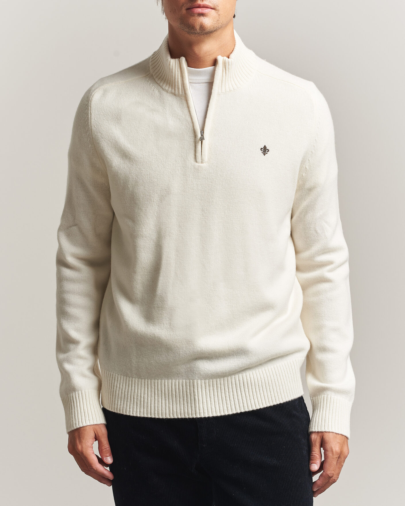Homme | Pulls Et Tricots | Morris | Hertford Lambswool Half Zip Off White
