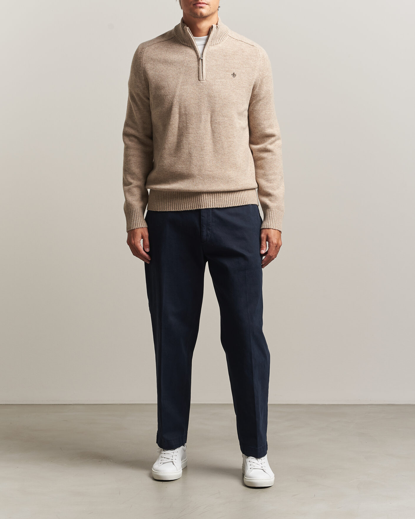 Homme | Pulls Et Tricots | Morris | Hertford Lambswool Half Zip Khaki