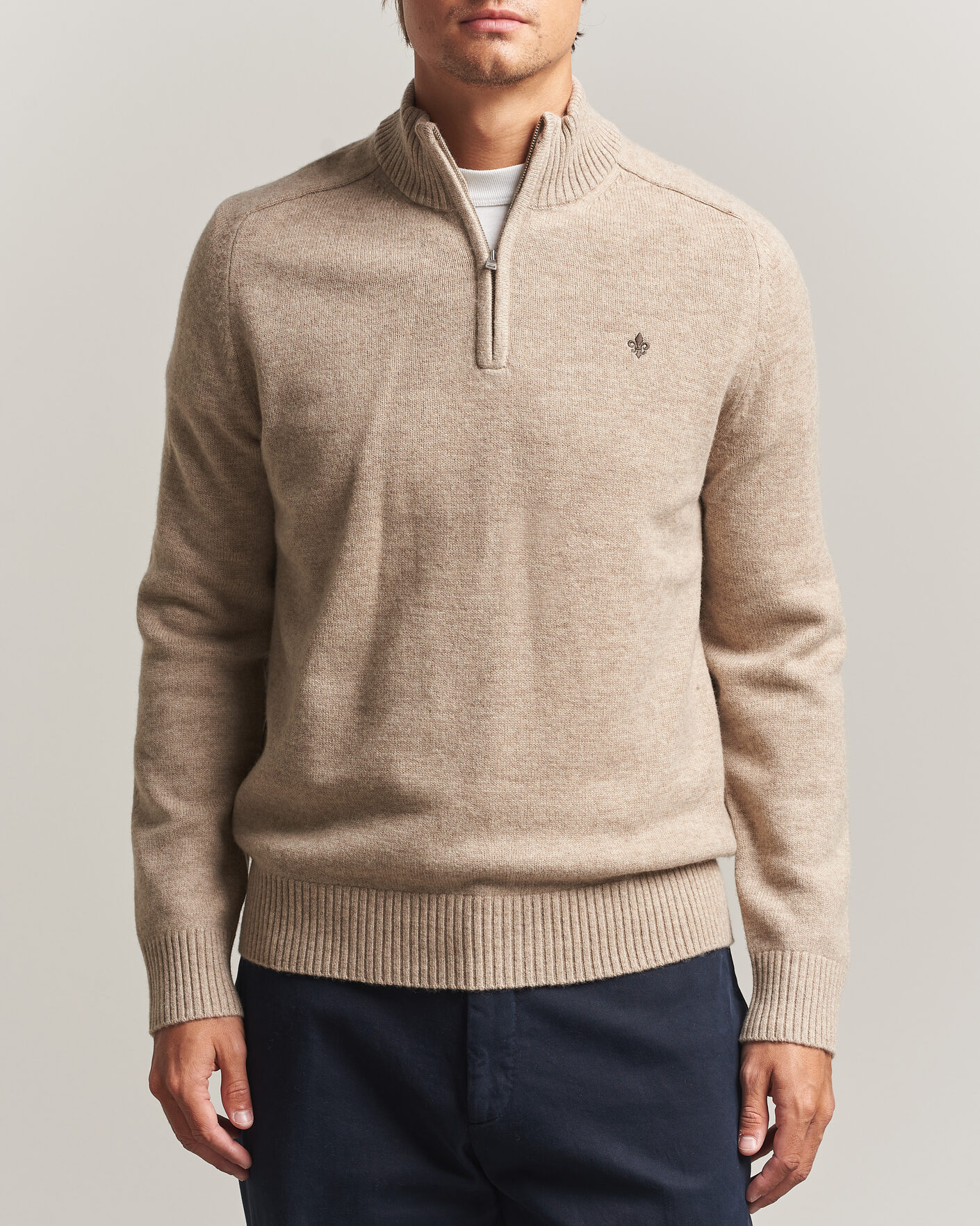 Homme | Pulls Et Tricots | Morris | Hertford Lambswool Half Zip Khaki
