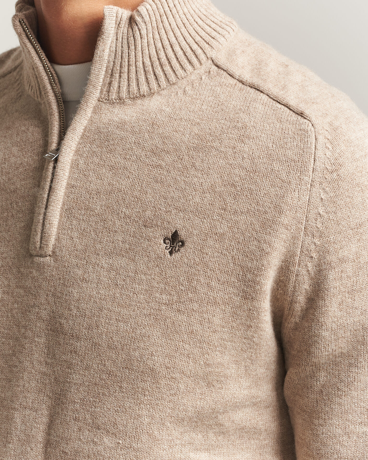 Homme | Pulls Et Tricots | Morris | Hertford Lambswool Half Zip Khaki
