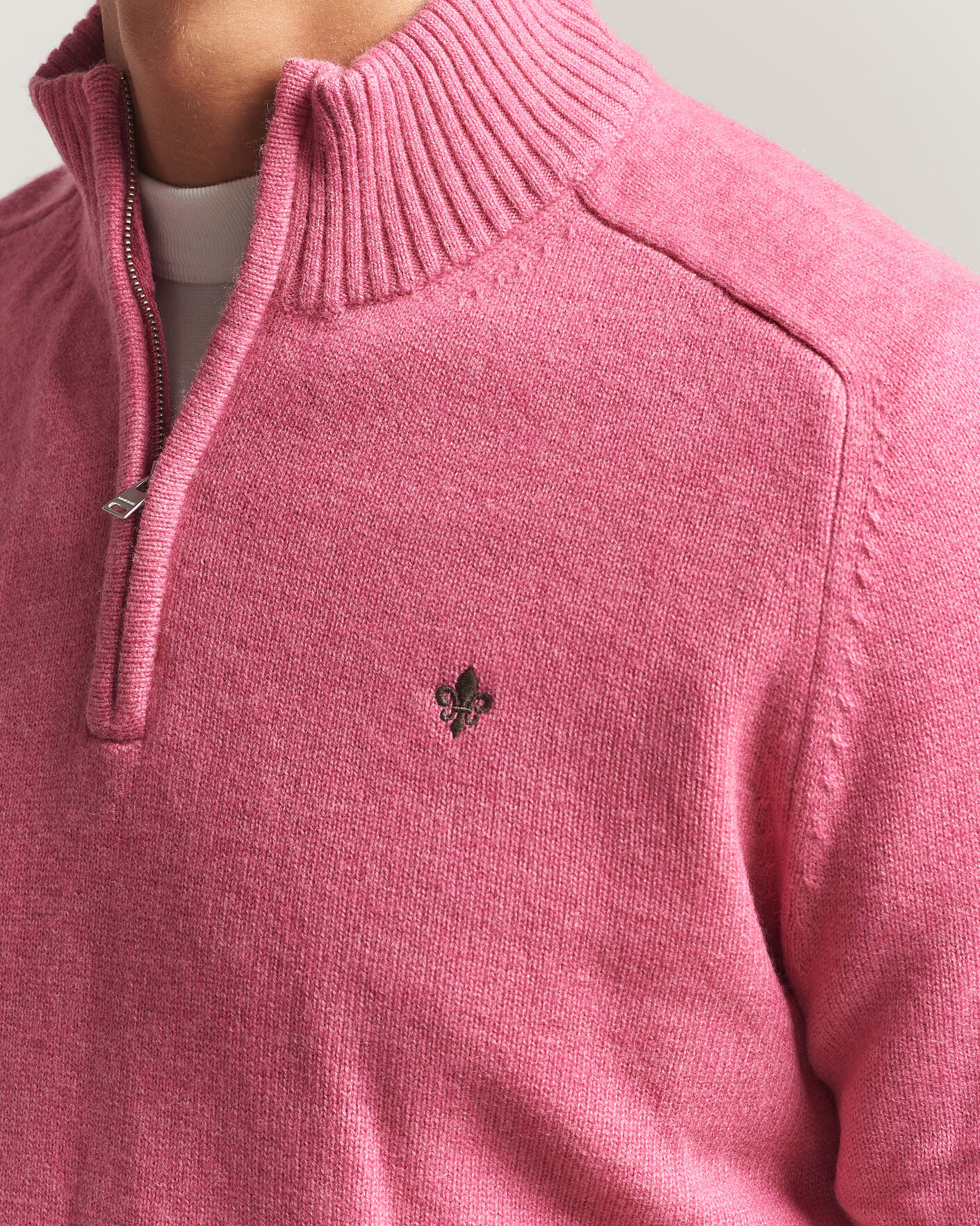 Homme | Pulls Et Tricots | Morris | Hertford Lambswool Half Zip Cerise