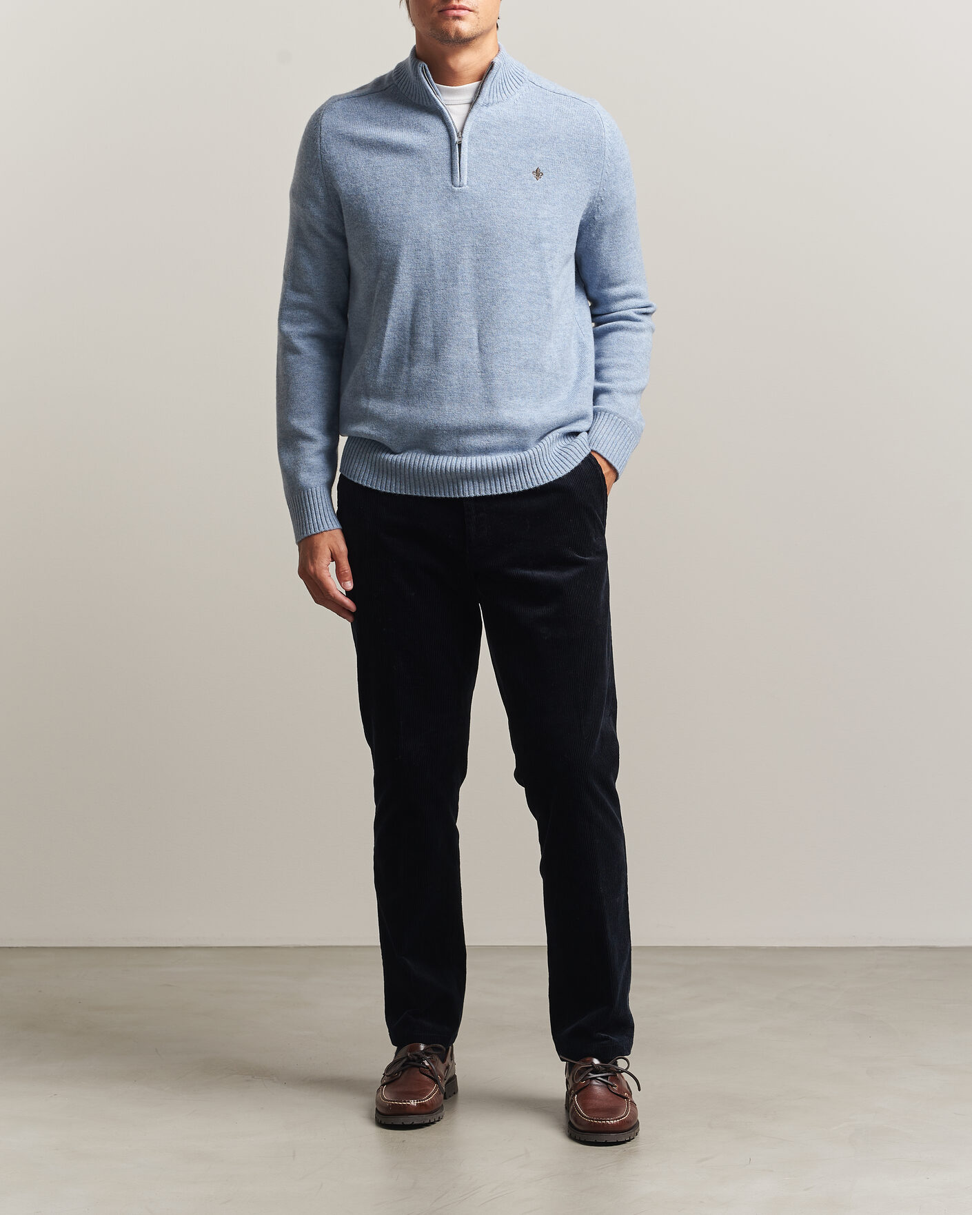 Homme | Pulls Et Tricots | Morris | Hertford Lambswool Half Zip Blue