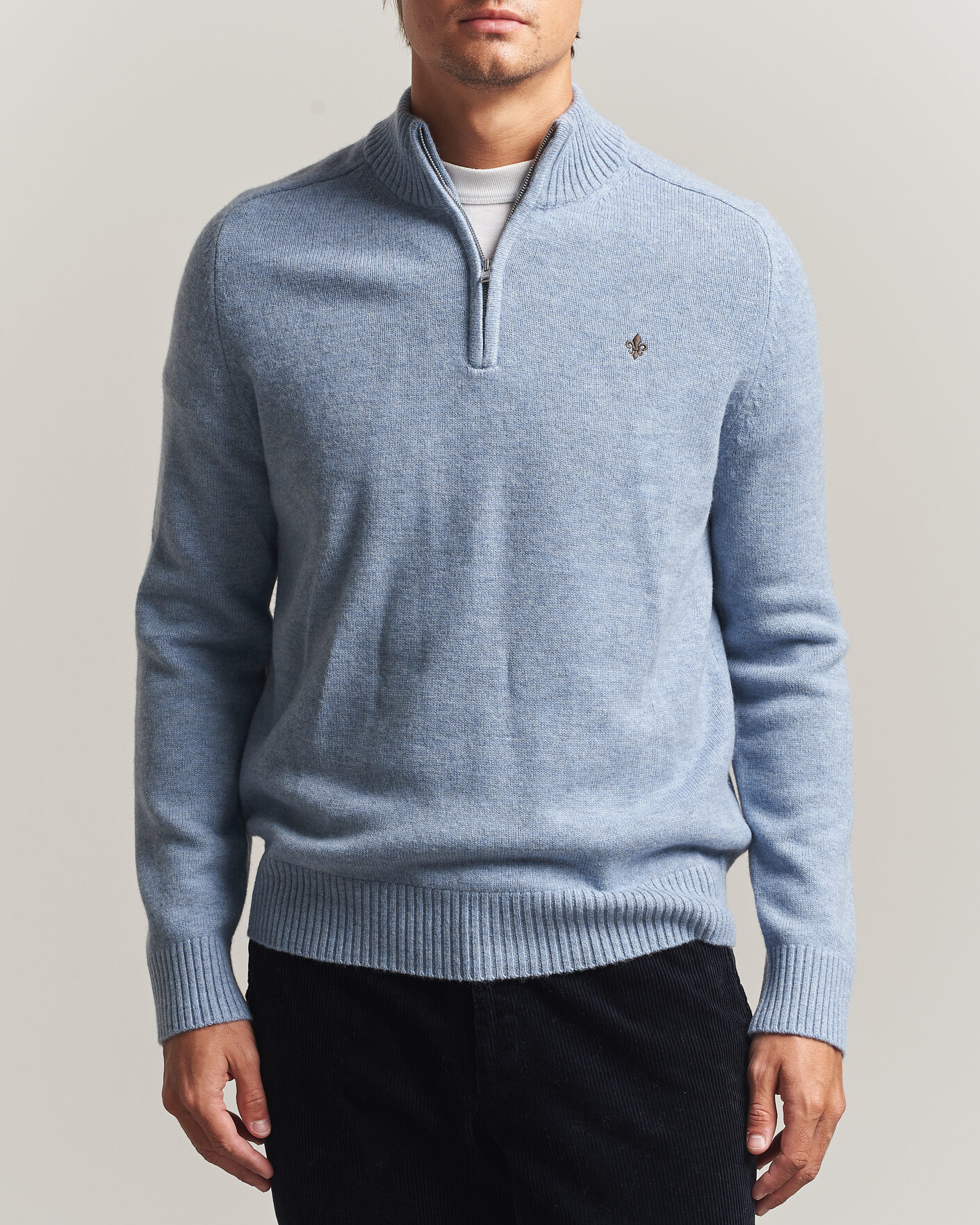 Homme | Pulls Et Tricots | Morris | Hertford Lambswool Half Zip Blue