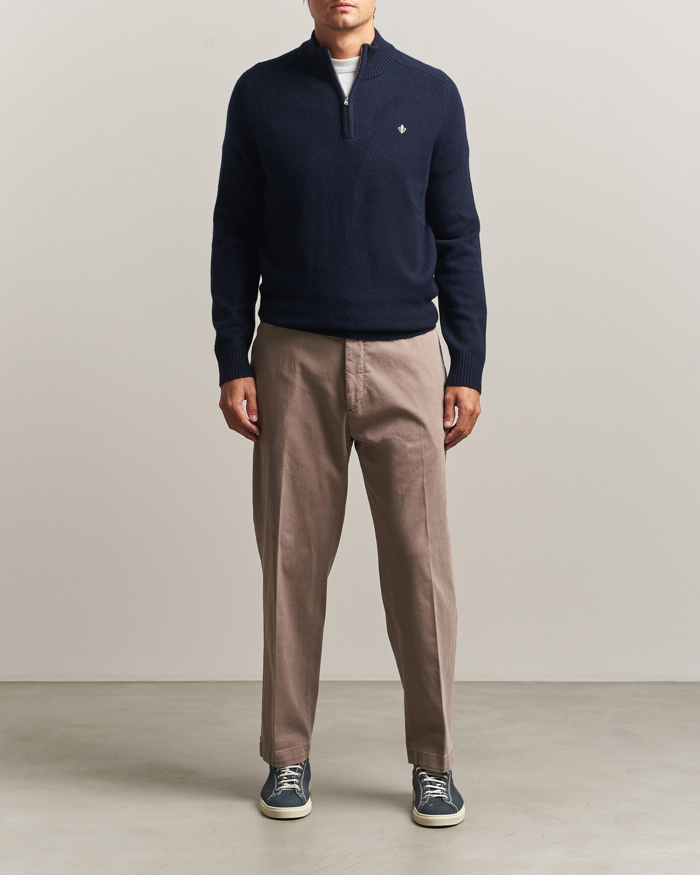Homme | Pulls Et Tricots | Morris | Hertford Lambswool Half Zip Navy