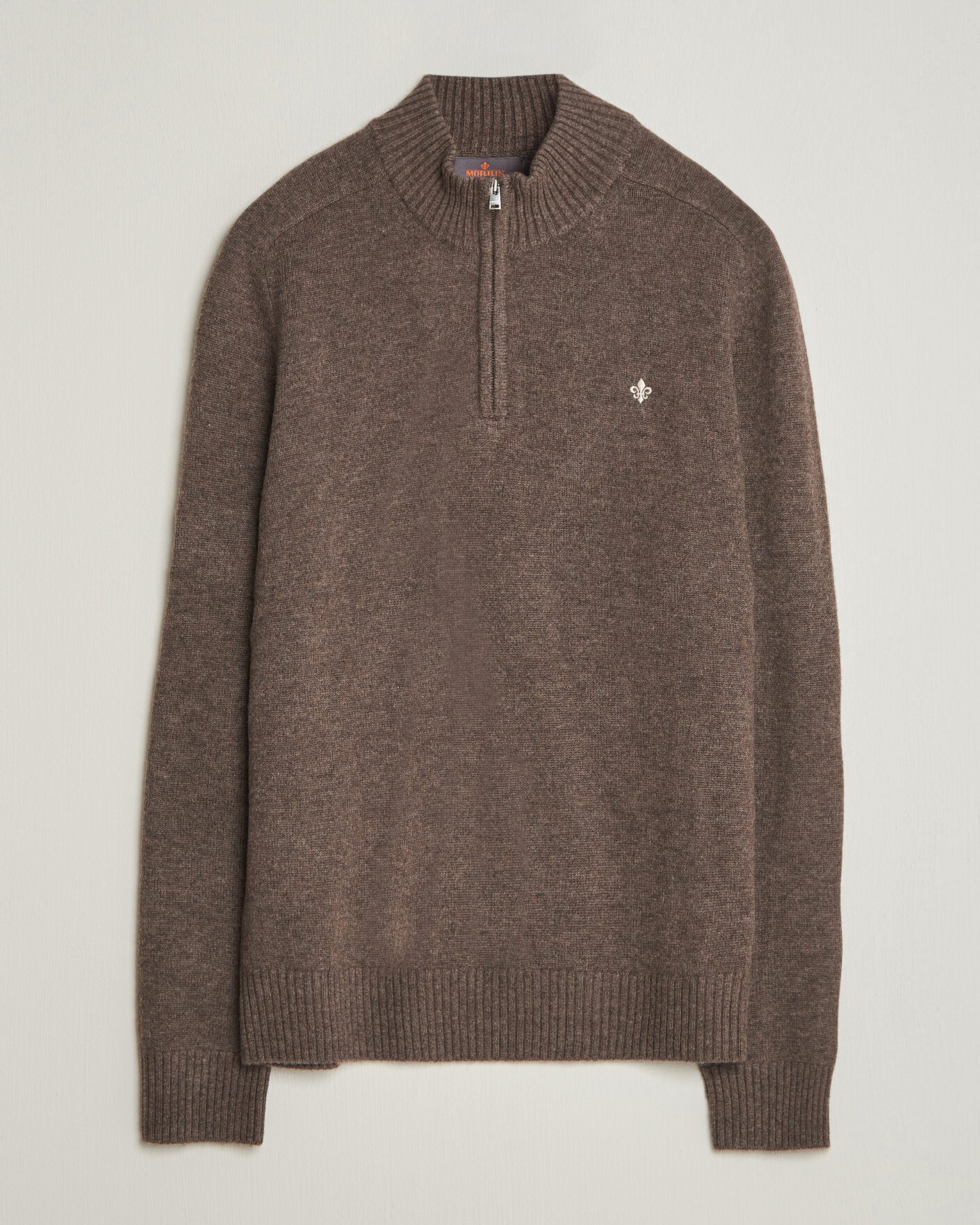 Homme | Pulls Et Tricots | Morris | Hertford Lambswool Half Zip Brown